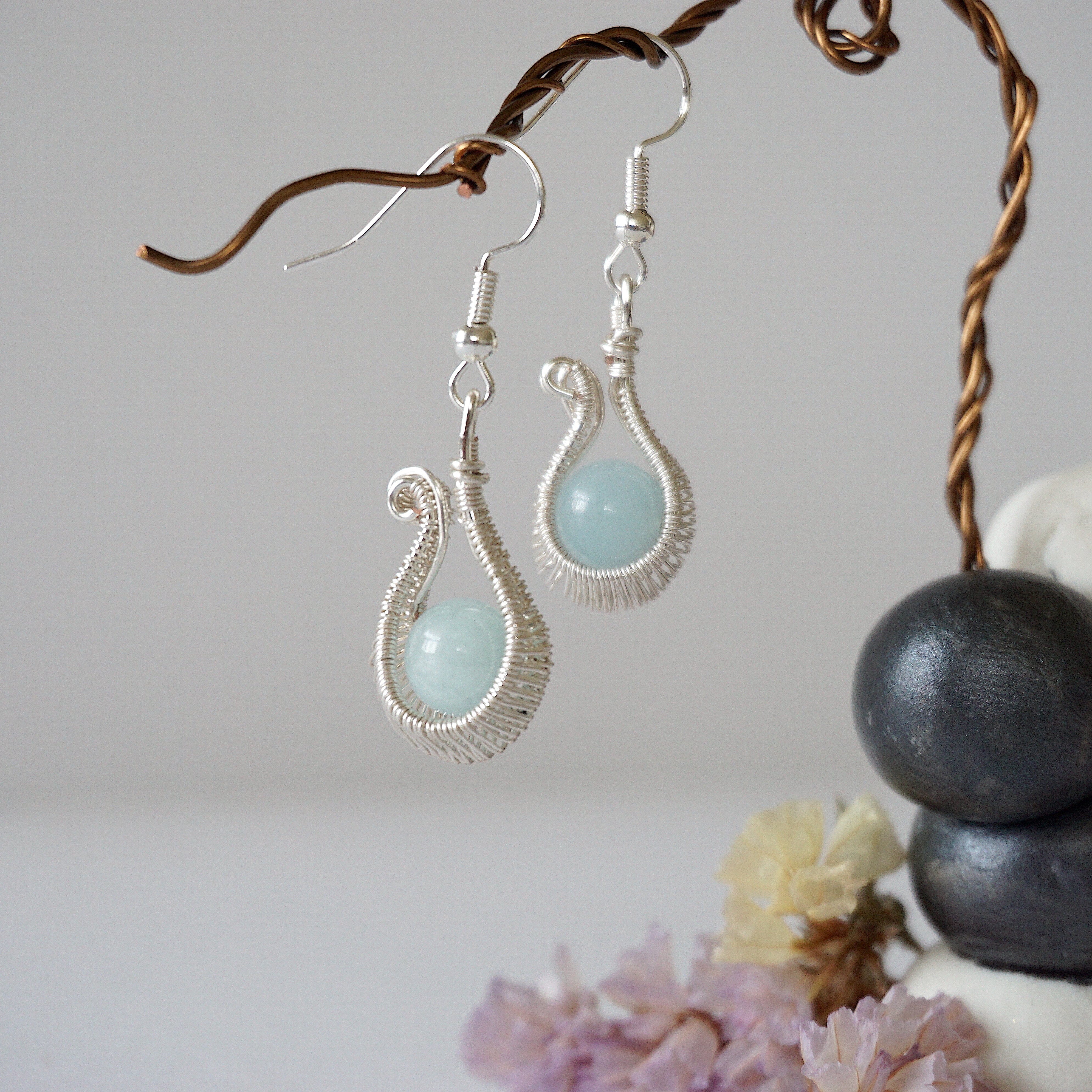 Aquamarine Silver Plated Drop Earrings for Women - Elegant Dangle Jewelry for Party, Wedding & Evening Wear | Hypoallergenic & Lightweight