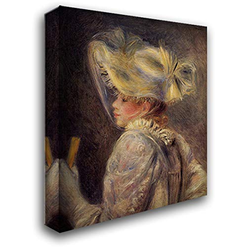 Pierre Auguste Renoir Woman in a White Hat 20x22 Gallery Wrapped Canvas Art Print - Perfect for Living Room, Bedroom & Office Wall Decor