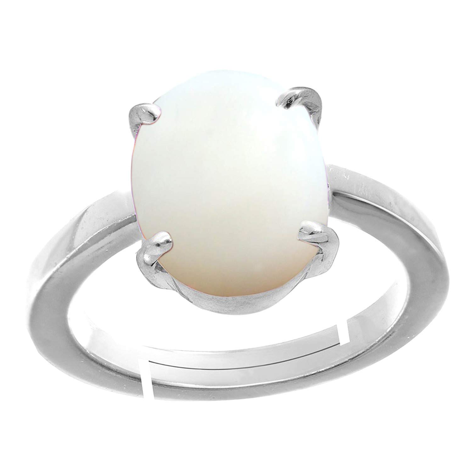 4.25 Carat Natural Ethiopian Opal Fire Stone Silver Plated Adjustable Ring - AAA+ Lab Certified Gemstone for Men & Women - Perfect for Weddings, Parties & Gift Giving