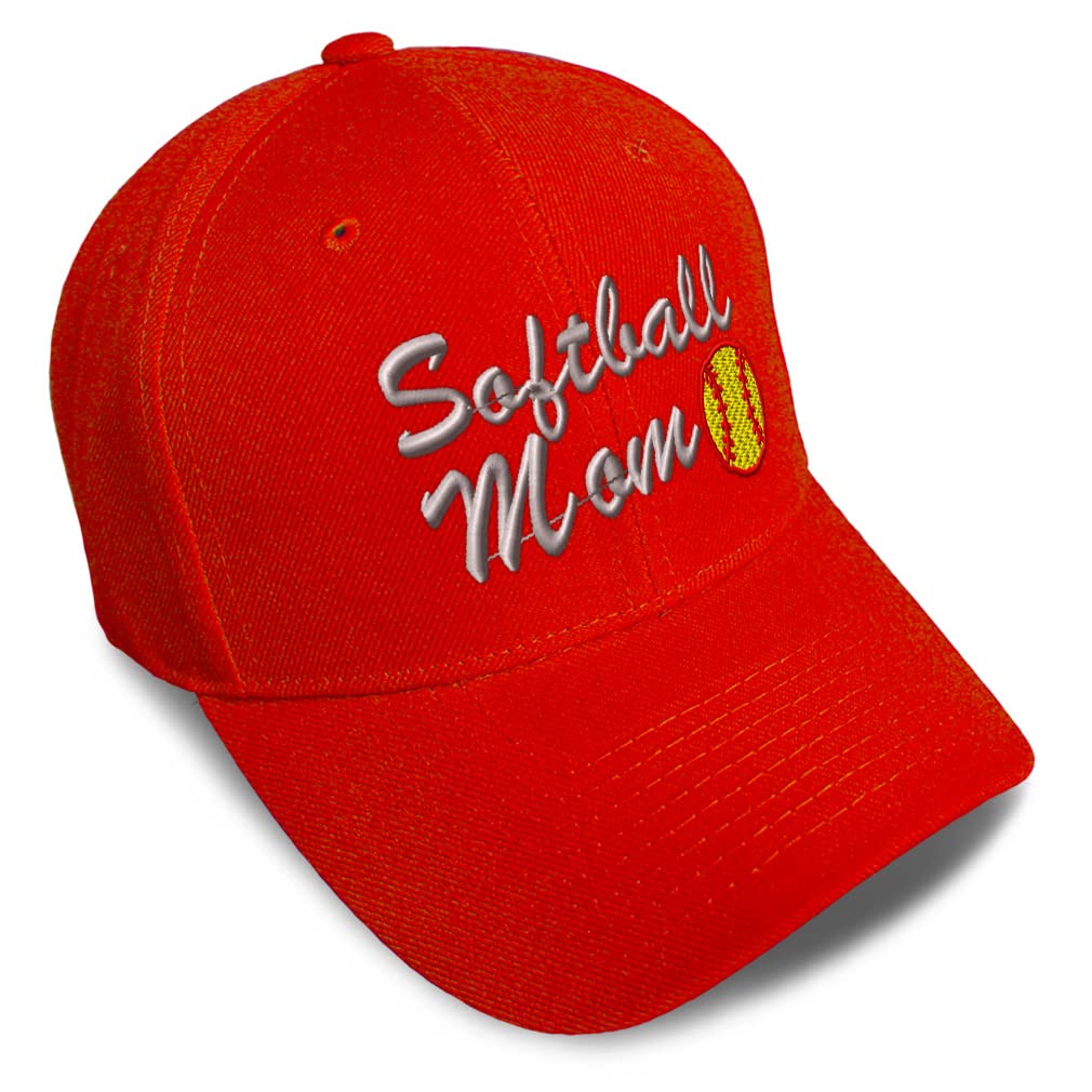 Custom Baseball Cap for Softball Mom & Dad - Adjustable Acrylic Embroidered Hats for Men & Women - Perfect for Sports Games, Outdoor Activities & Casual Wear