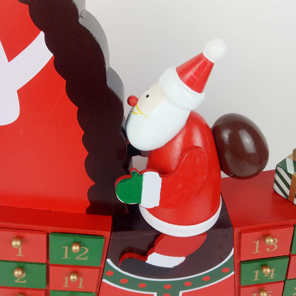 24-Day Wooden Christmas Countdown Advent Calendar with Drawers - Cute Holiday Decoration & Candy Storage Box for Kids | Perfect for Home Decor, Gift Giving & Festive Countdown Celebrations
