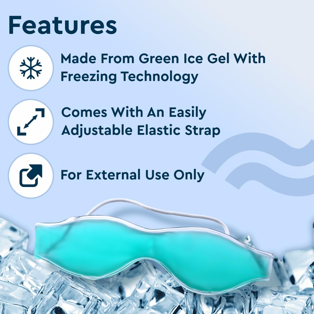 GUBB Cooling Gel Eye Mask for Dark Circles & Puffy Eyes Relief - Hydrating Eye Patches for Dry Eyes, Pain & Redness - Soothing Gel Eye Mask for Women & Men - Universal Fit Blue Eye Mask for Relaxation & Tired Eyes - Perfect for Work, Travel & Home Use