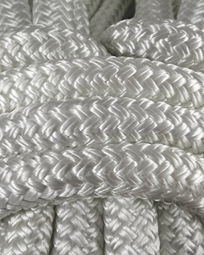 Premium Miami Cordage Nylon Double Braid Rope - Heavy Duty Marine Grade for Boating, Camping & Outdoor Activities - 1/4
