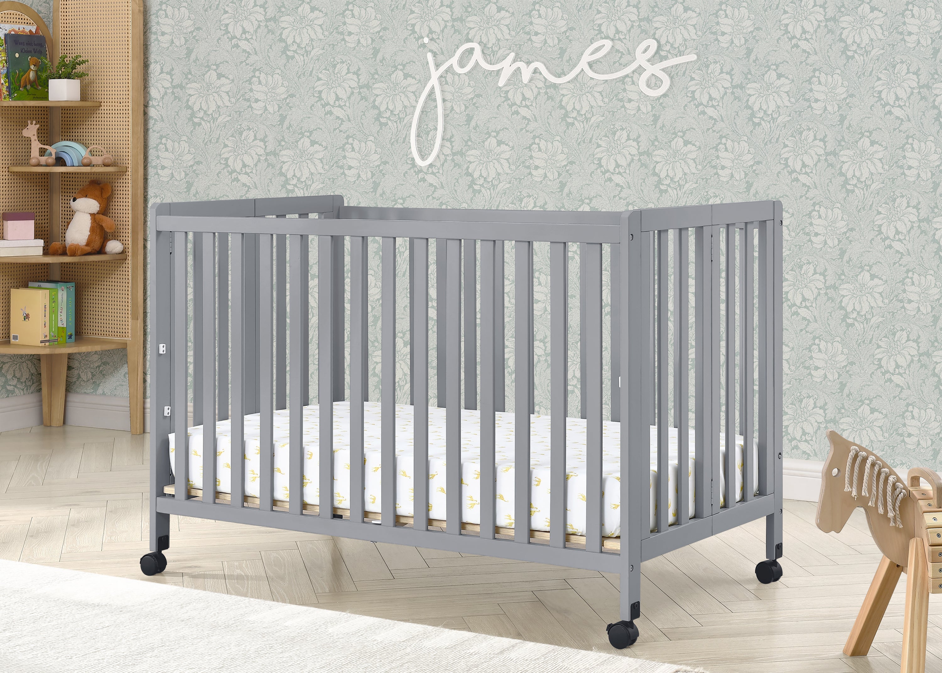 Aria Full Size Portable Folding Crib - Lightweight Travel Baby Bed for Home, Nursery & On-The-Go | Compact Foldable Design for Easy Storage & Transport