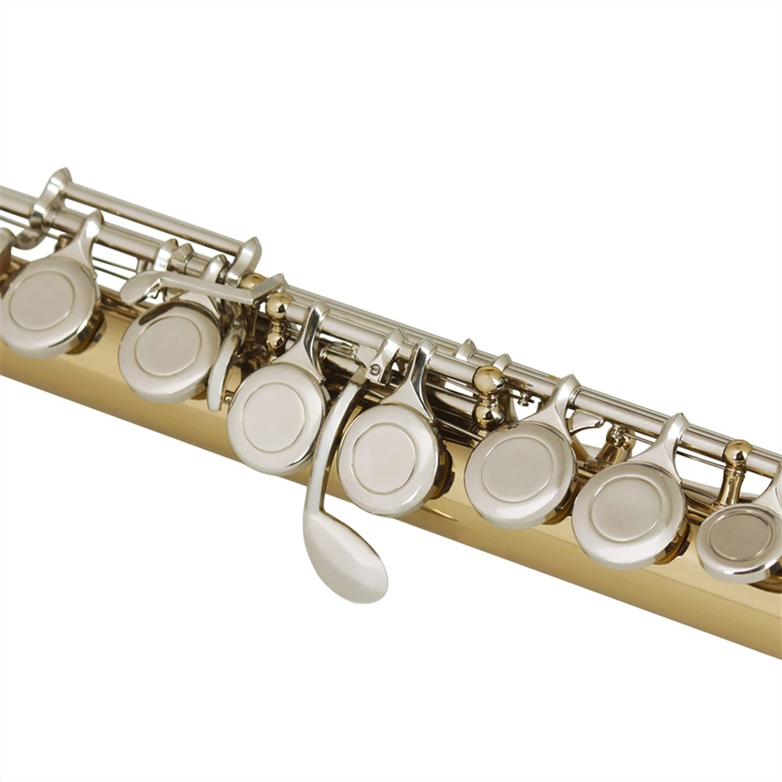 Zengxue 16-Hole Closed C Key Golden Silver Flute for Kids - Professional Wind Musical Instrument with Gloves and Case - Perfect for Beginners, School Bands & Music Lessons
