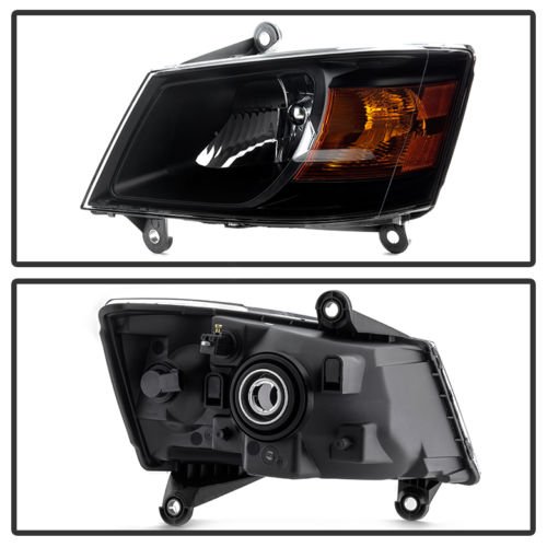Jdragon Black Housing Replacement Headlights Compatible with Dodge Grand Caravan 2008-2010 Models (C/V SE SXT) - Durable LED Headlight Assembly for Night Driving & Off-Road Adventures