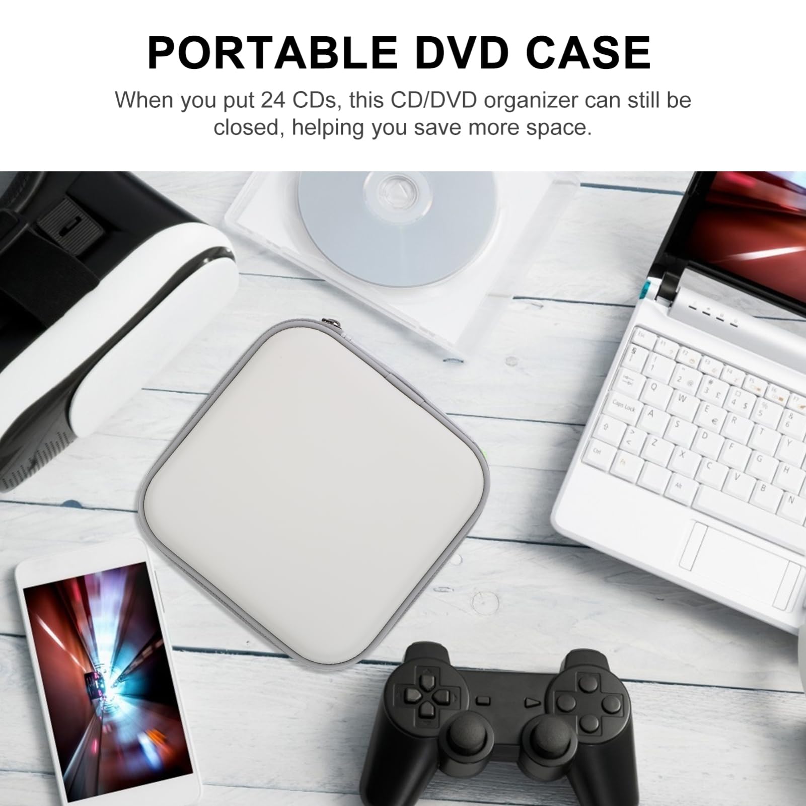Veemoon White PP Disc Protector - Perfume Holder, DVD Case, Toiletry Bag, Coin Purse, Binder Booklet & Makeup Organizer | Compact Storage for CDs, Cosmetics & Small Essentials | Perfect for Travel, Home & Office Organization