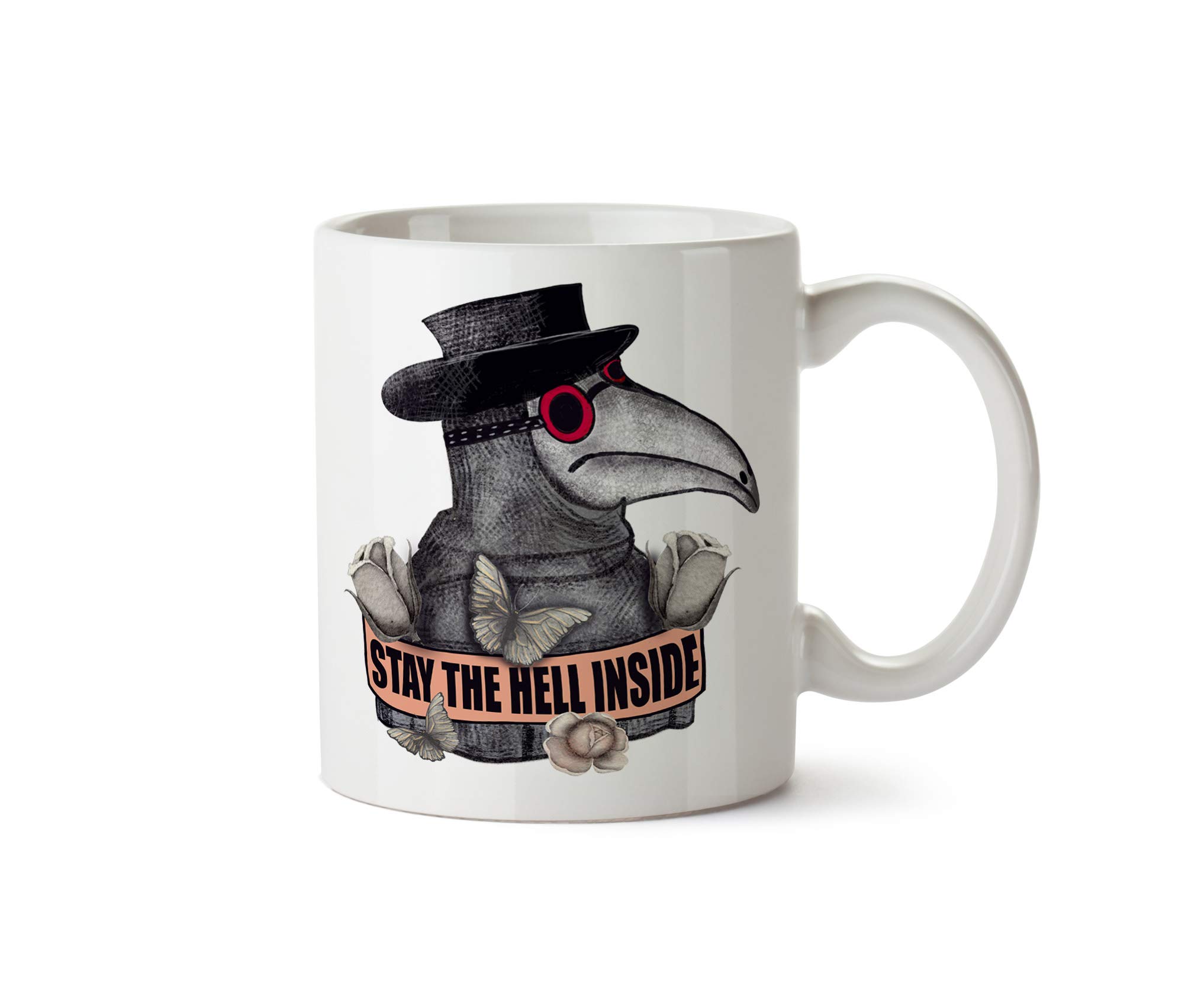 Plague Doctor Coffee Mug 11oz - Stay Inside Quarantine Gift