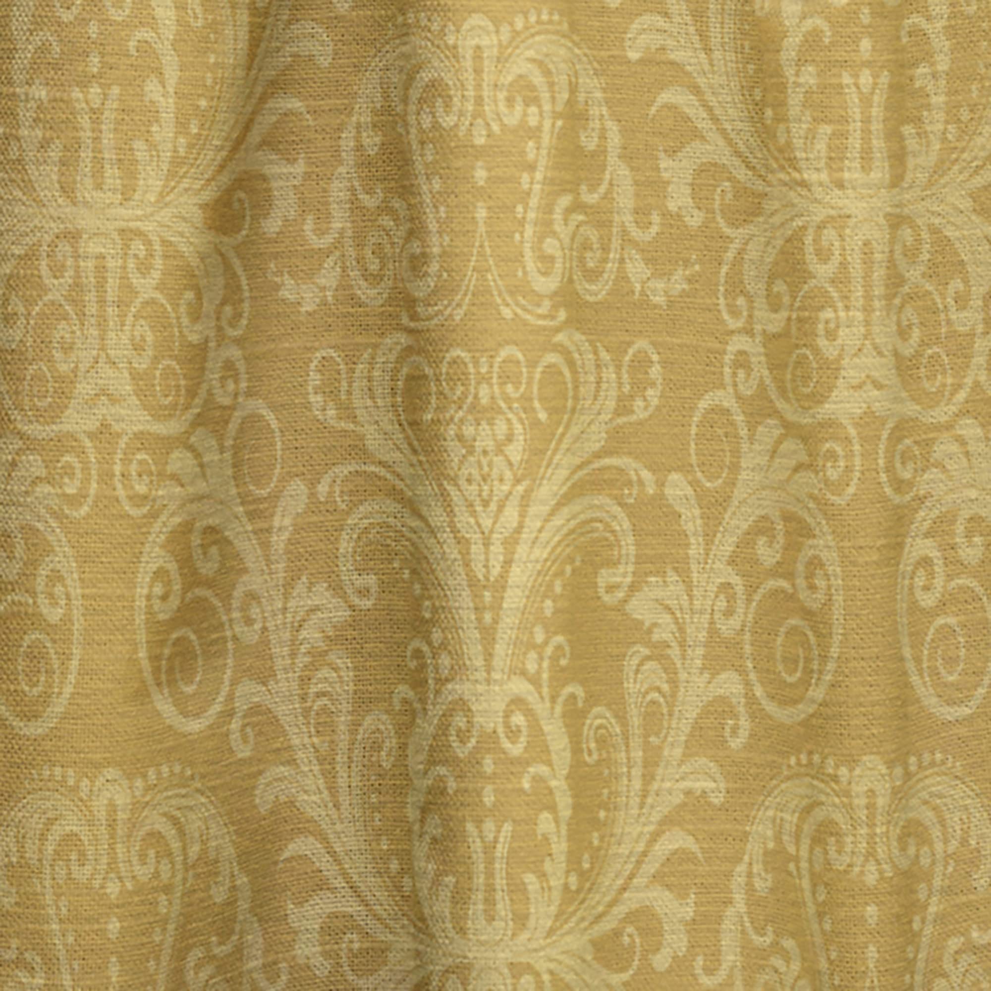 DesignQ Luxury Golden Floral Blackout Curtains - Thermal Insulated Single Panel (52x95 inches) for Bedroom & Living Room - Elegant Home Decor & Light Blocking Window Treatments