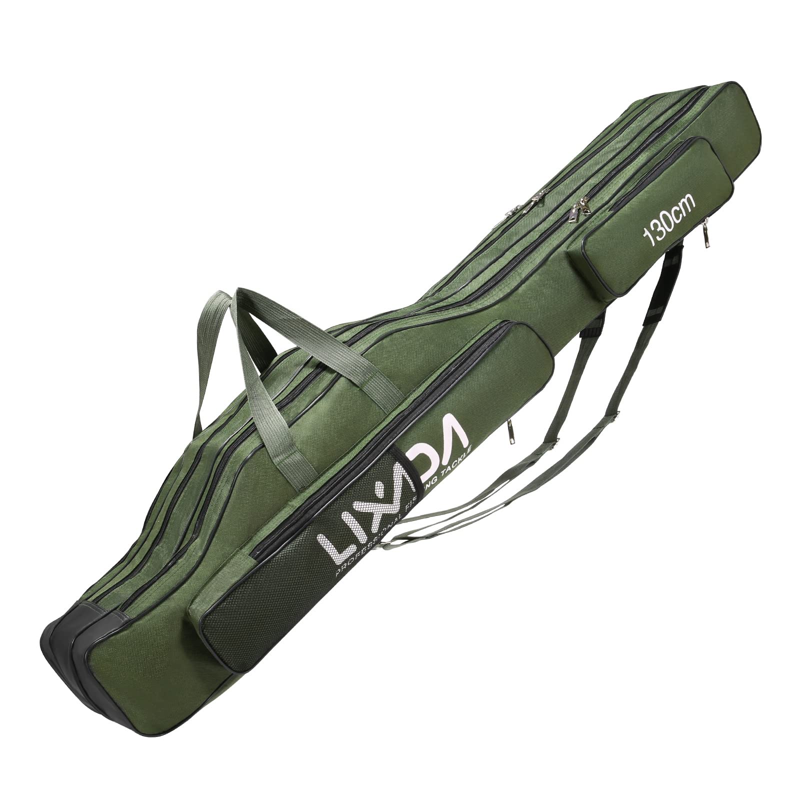 Lixada 3-Layer Oxford Fishing Rod Case - Portable Folding Fishing Bag with Reel & Tackle Storage (130cm/150cm) - Ideal for Travel, Camping & Outdoor Fishing Adventures