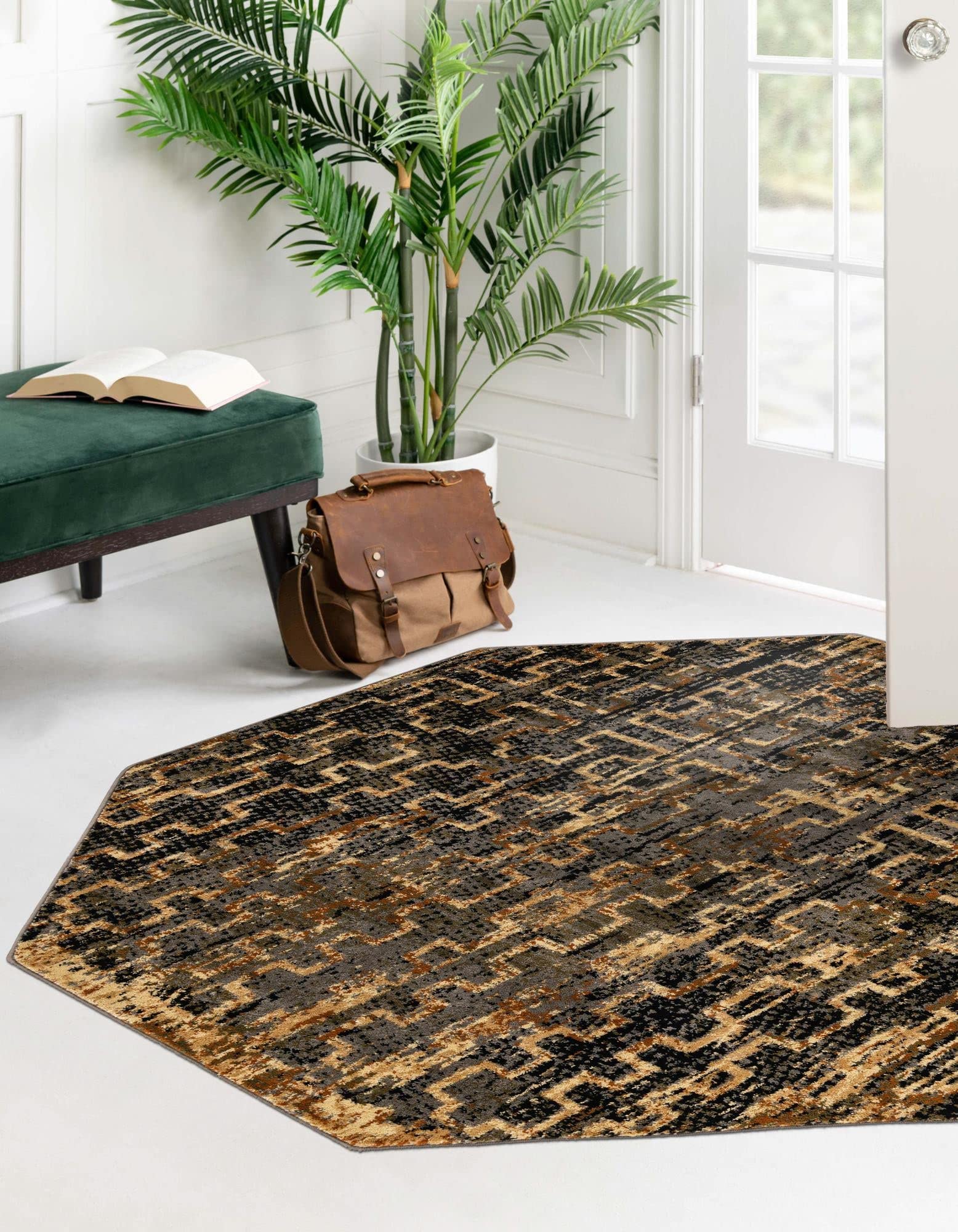 Unique Loom Saturn Collection Octagon Area Rug 3'3