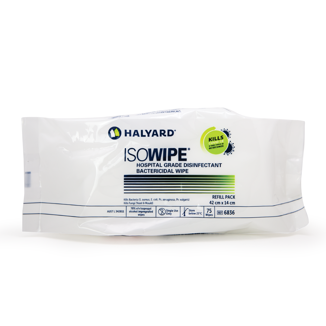 Halyard Isowipes Disinfectant Wipes - Pack of 75 Refills for Medical, Office & Home Cleaning - Kills 99.9% Germs & Bacteria