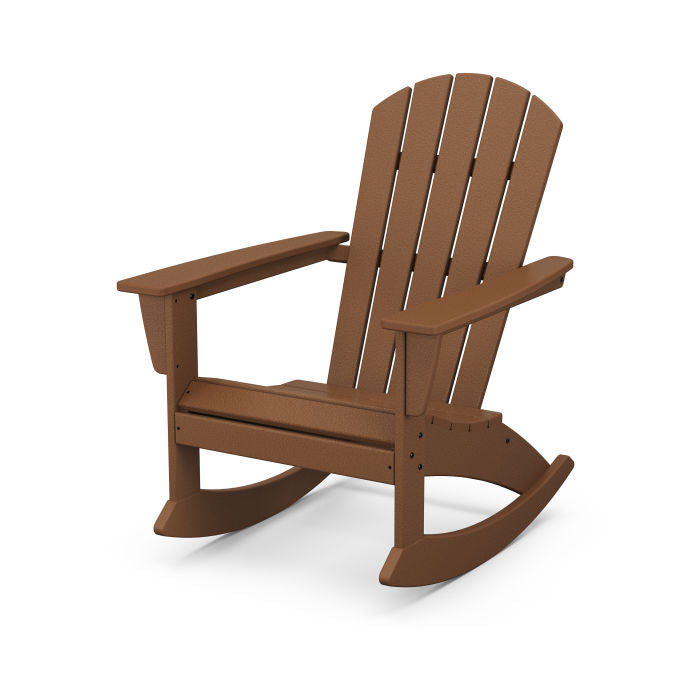 POLYWOOD Nautical Adirondack Rocking Chair - All-Weather Outdoor Rocking Chair for Patio, Deck, Garden & Beach - Durable & Comfortable Furniture