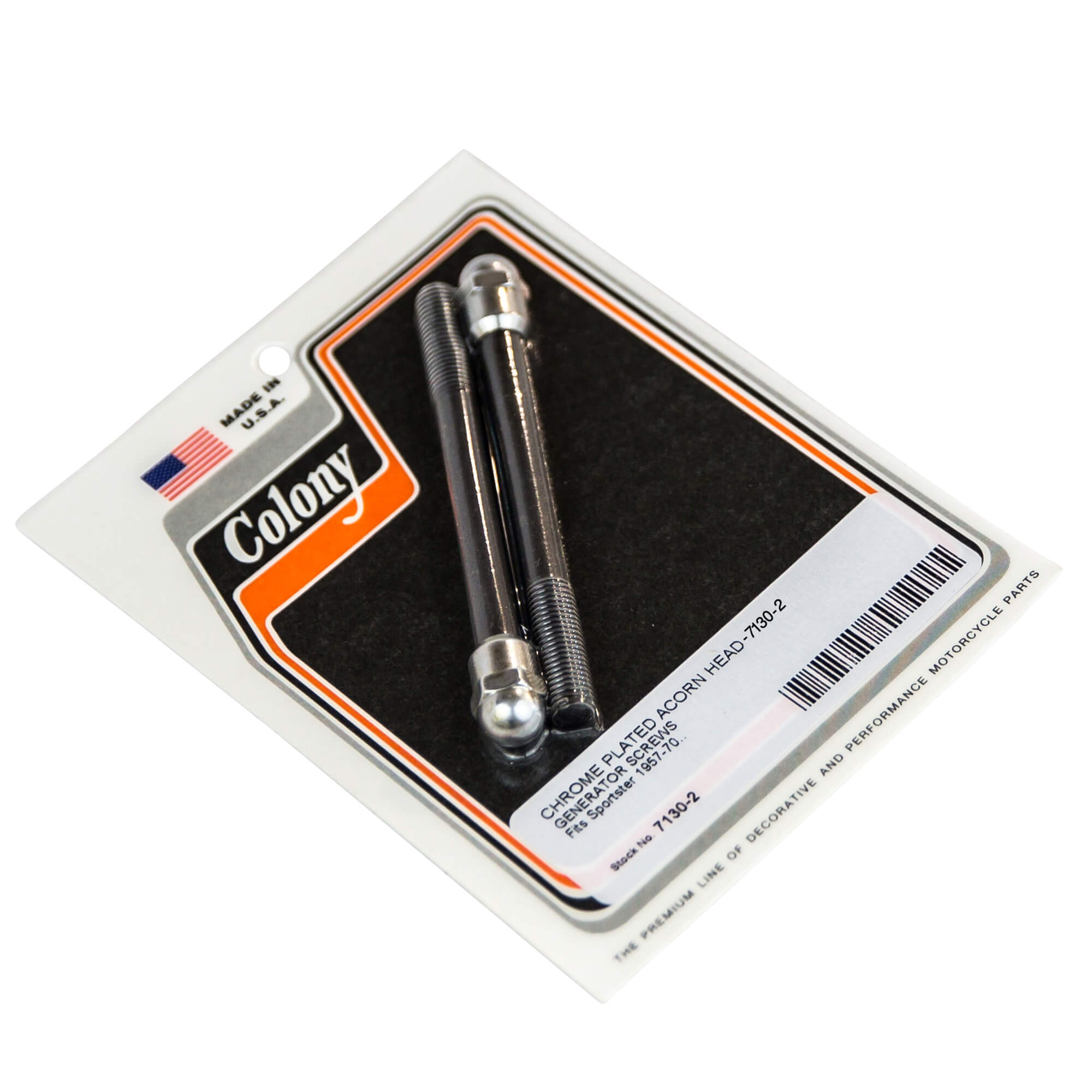 1957-1970 Harley Davidson Sportster 2 Acorn Head Generator Screw Kit - Chrome Plated for Easy Installation & Engine Maintenance