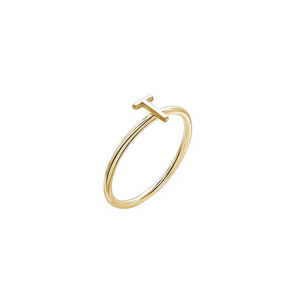 Amare Wear Initial Stackable Rings 14K Gold - Personalized Name Rings for Women, Dainty Layering Rings, Minimalist Jewelry Gift | Perfect for Everyday Wear, Stacking & Special Occasions