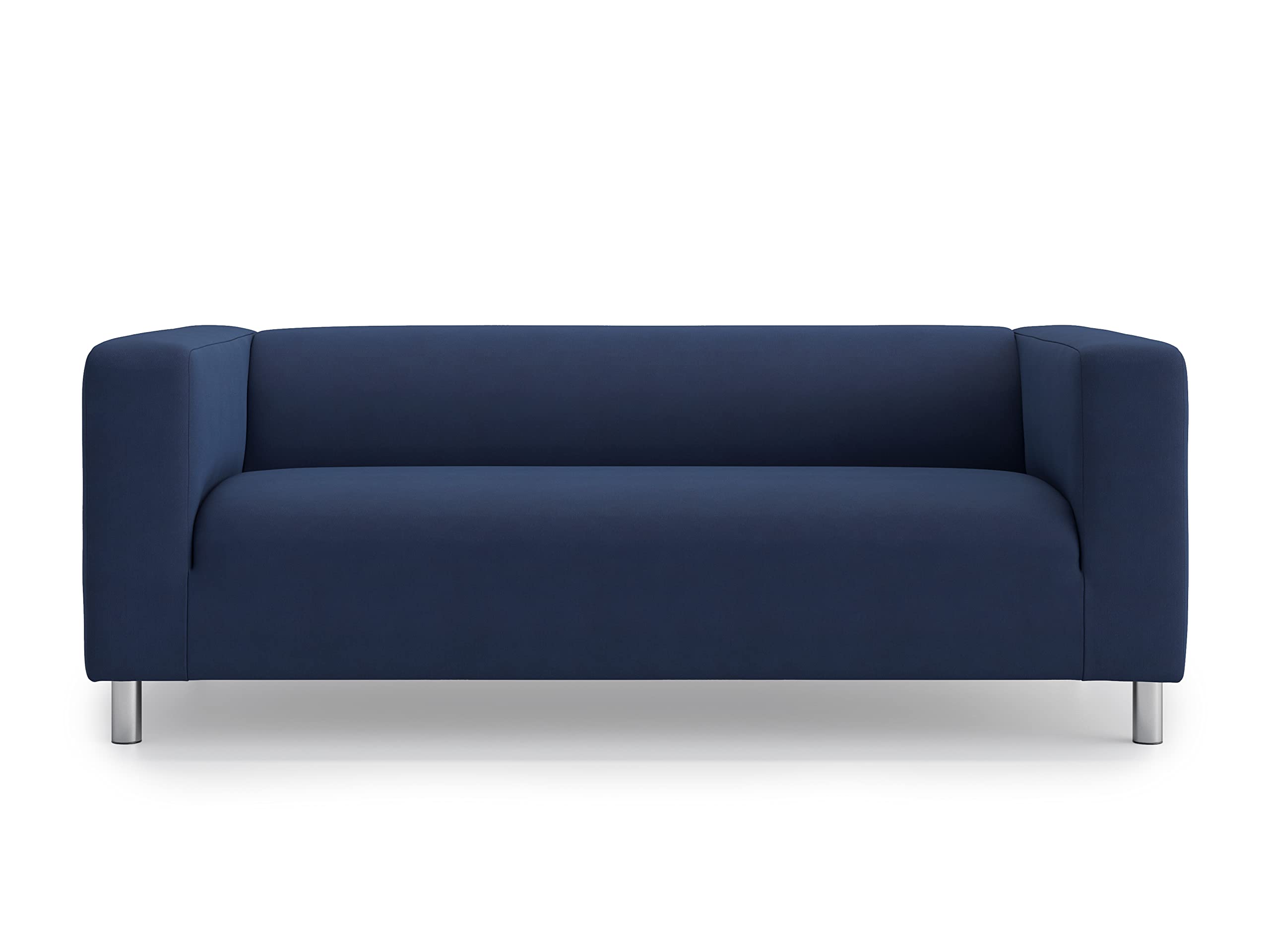 MASTERS OF COVERS Pure Cotton Klippan Loveseat Slipcover - Replacement Cover for IKEA 2-Seater Klippan Sofa (Cotton Blue) | Perfect for Living Room, Bedroom & Home Decor Protection