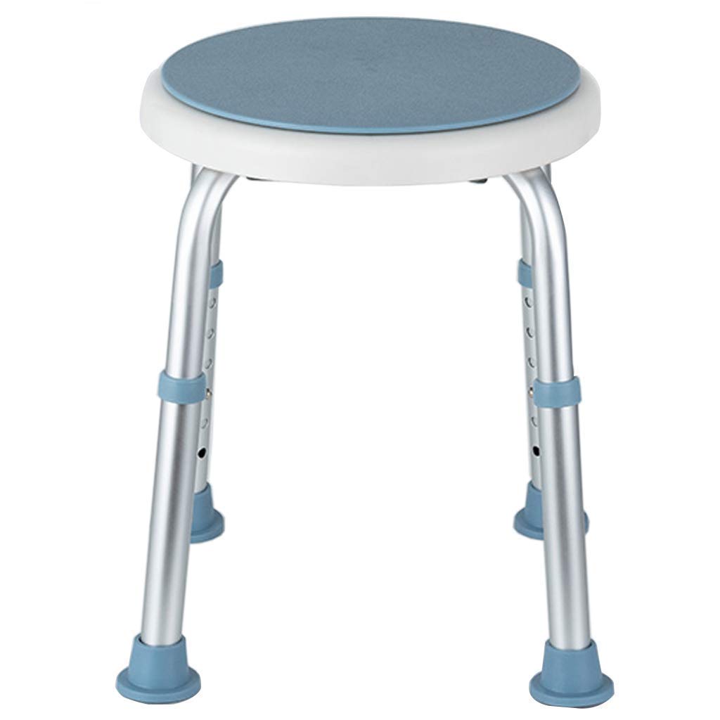 Rotating Round Shower Chair with Swivel Seat - Adjustable Height (6 Levels) for Elderly, Disabled & Bariatric Users - Non-Slip Bath Stool for Safe Transfer - Ideal for Pregnancy & Mobility Assistance in Bathroom