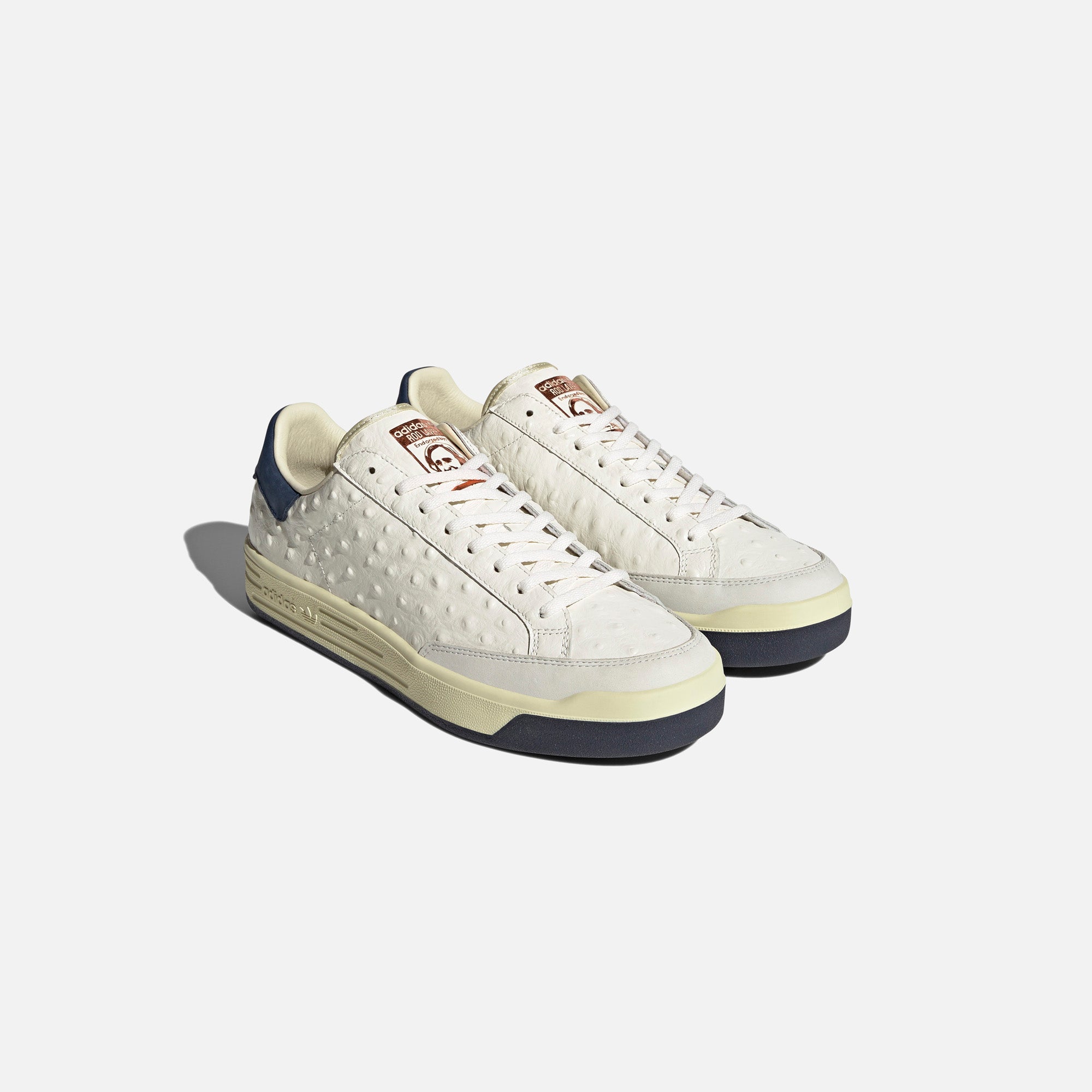 Adidas Consortium Rod Laver Ostrich Sneakers in White & Collegiate Navy - Premium Leather Tennis Shoes for Men | Perfect for Casual Wear, Street Style & Court Performance
