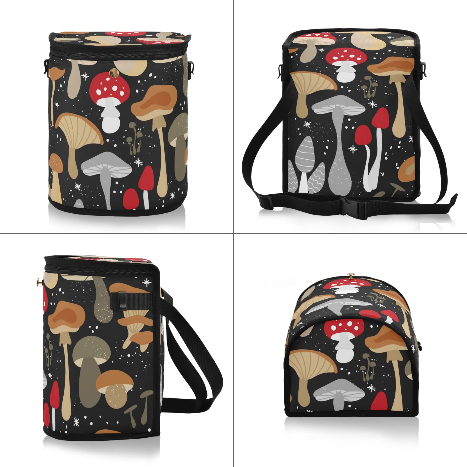 JUNZAN Cute Mushroom Car Trash Can - Leakproof Hanging Garbage Bin with Lid for Women | Perfect for Minivan, Truck, Van & SUV | Keep Your Vehicle Clean & Organized