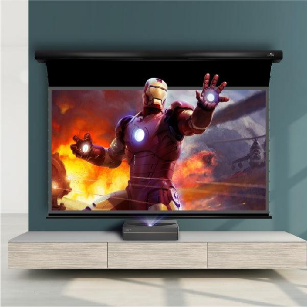 VIVIDSTORM PRO P Slimline Motorized Tension UST ALR Projector Screen - 4K Ultra HD Home Theater Screen for Movies & Gaming - Perfect for Living Rooms, Basements & Home Cinemas