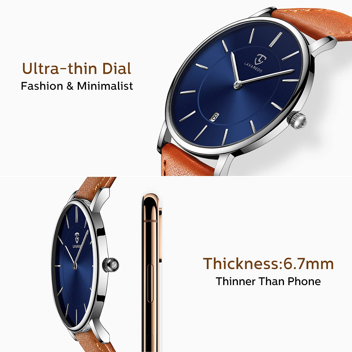 BEN NEVIS Men's Minimalist Analog Watch with Date & Leather Strap - Stylish Fashion Timepiece for Business, Casual & Everyday Wear