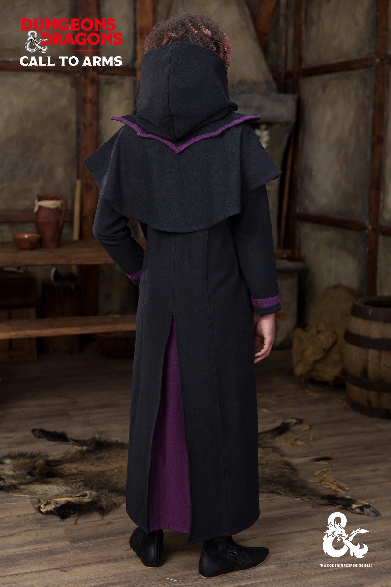 Dungeons & Dragons Warlock Costume Set - Black & Purple Outfit for Cosplay, LARP & Halloween | Complete Character Ensemble for D&D Fans