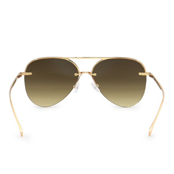 Smaller Megan 2 Olive Green Metal Aviator Sunglasses with Gold Frame - Stylish UV Protection for Driving, Beach & Outdoor Activities