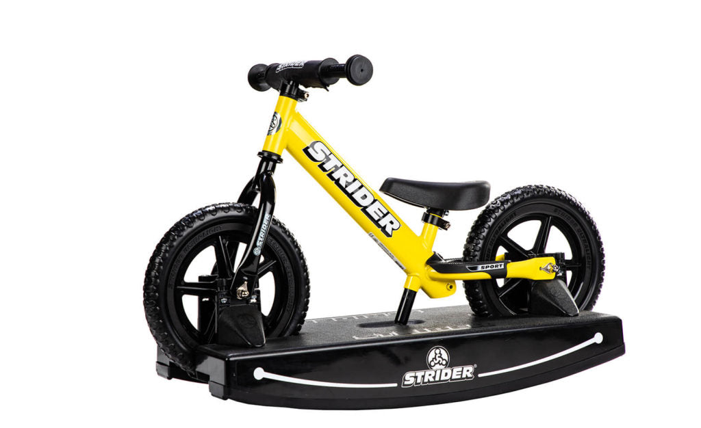 Strider 12 Sport 2-in-1 Balance Bike & Rocking Base - Kids Toddler Bike for Learning to Ride - Perfect for Indoor & Outdoor Play, Birthday Gifts