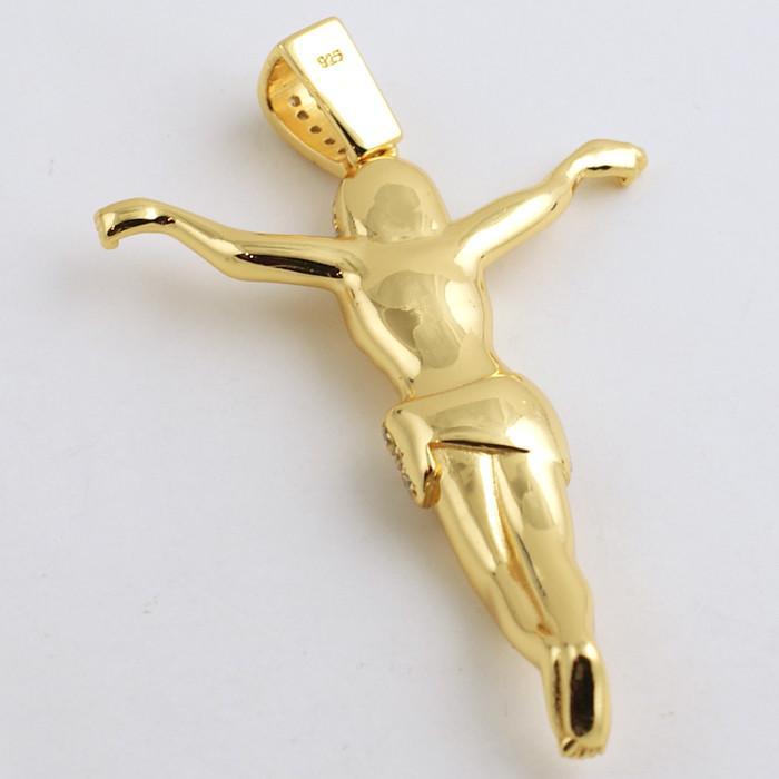 925 Sterling Silver Gold Plated Jesus Crucifix Pendant - Religious Jewelry for Men & Women - Perfect for Church, Gifts & Everyday Wear