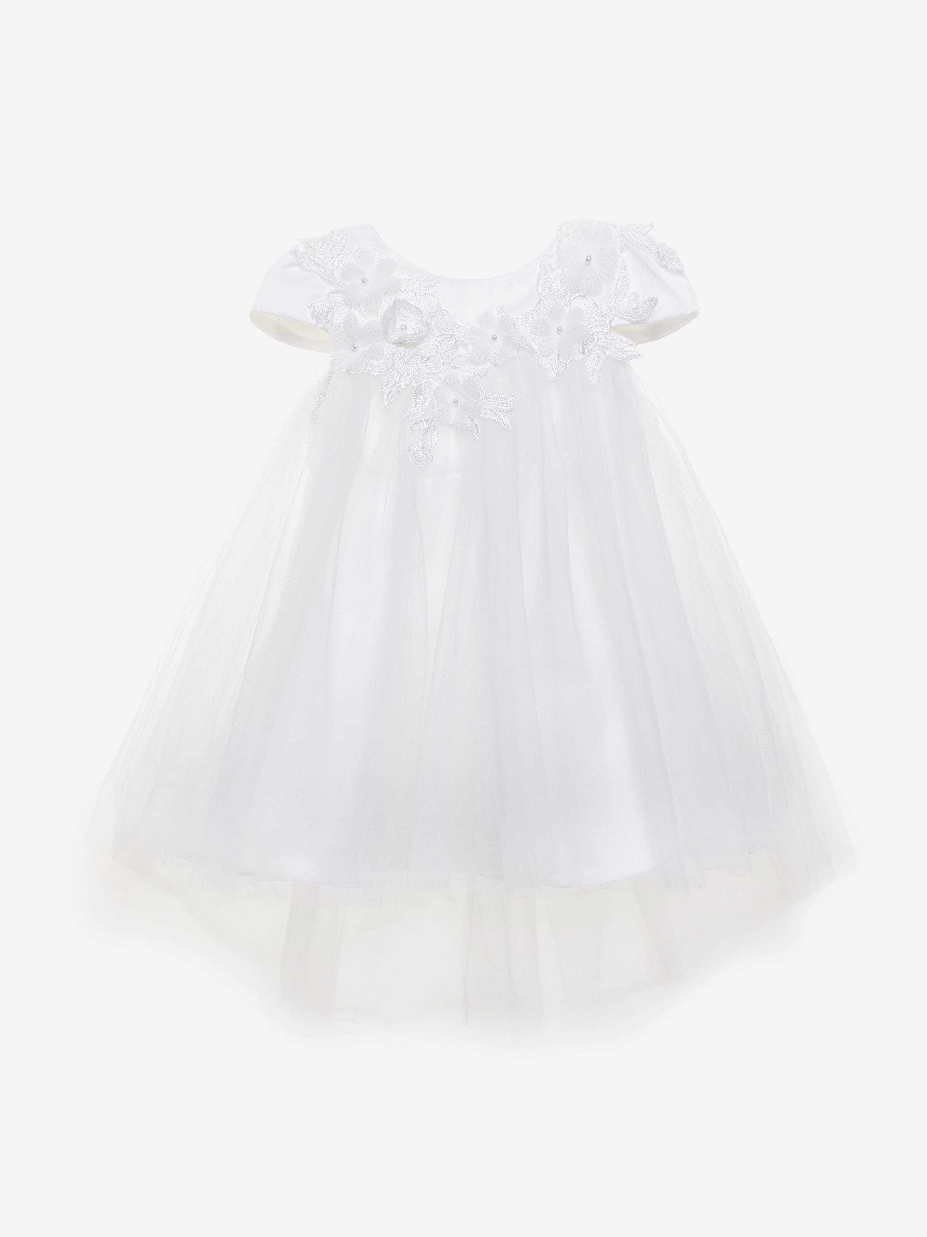 Baby Girls Angelic White Dress - Elegant & Comfortable for Special Occasions, Parties, and Photos