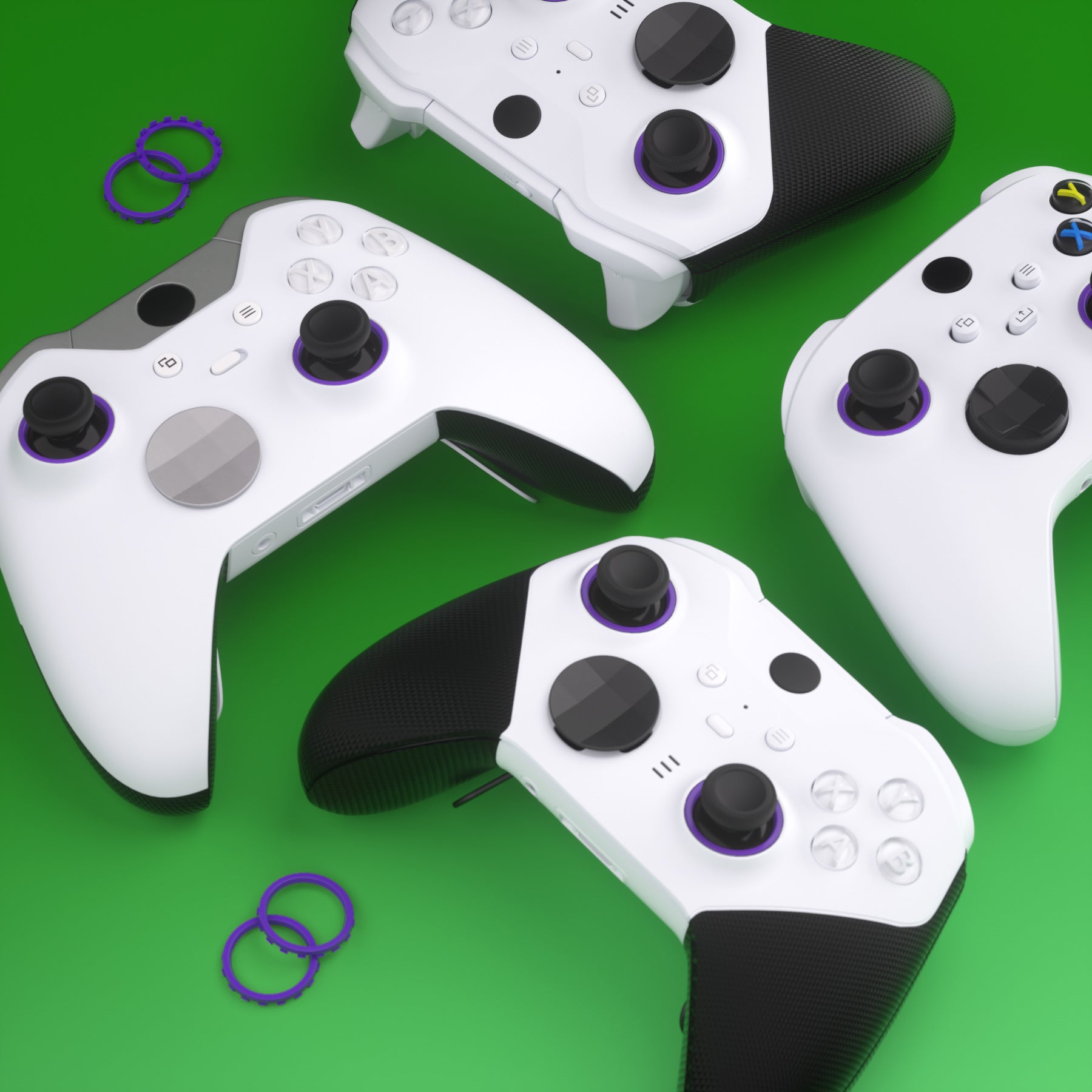 eXtremeRate Purple Custom Accent Rings for Xbox Elite Series 2 Core/Elite Series 2/Xbox One Elite Controller - Compatible with eXtremeRate ASR Shell for Xbox Series X/S (XOJ13006GC) - Perfect for Gaming Setup & Controller Customization