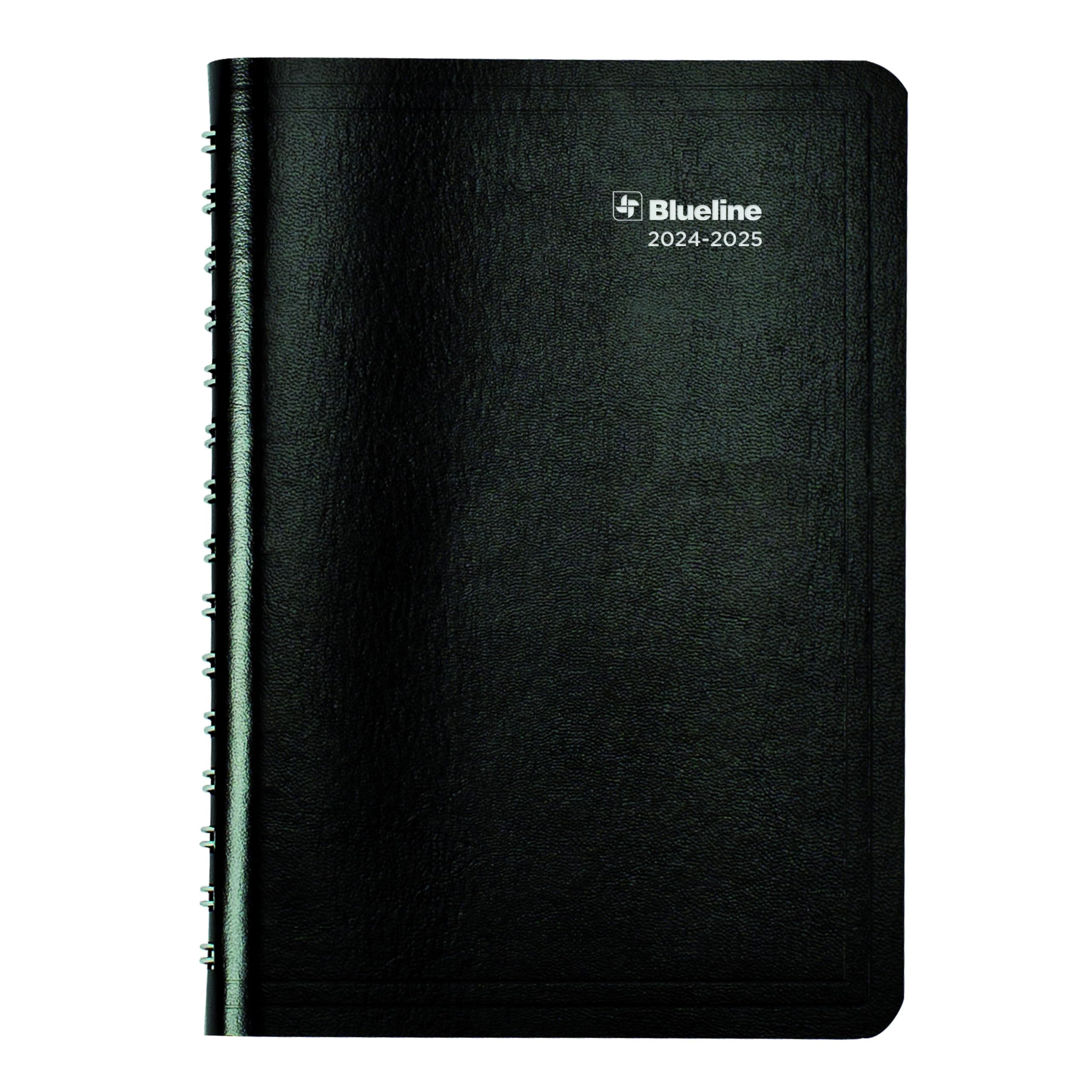 Blueline® 2024-2025 Academic Planner - August 2024 to July 2025, Twin-Wire Bound, Soft Vicuña Cover, 8