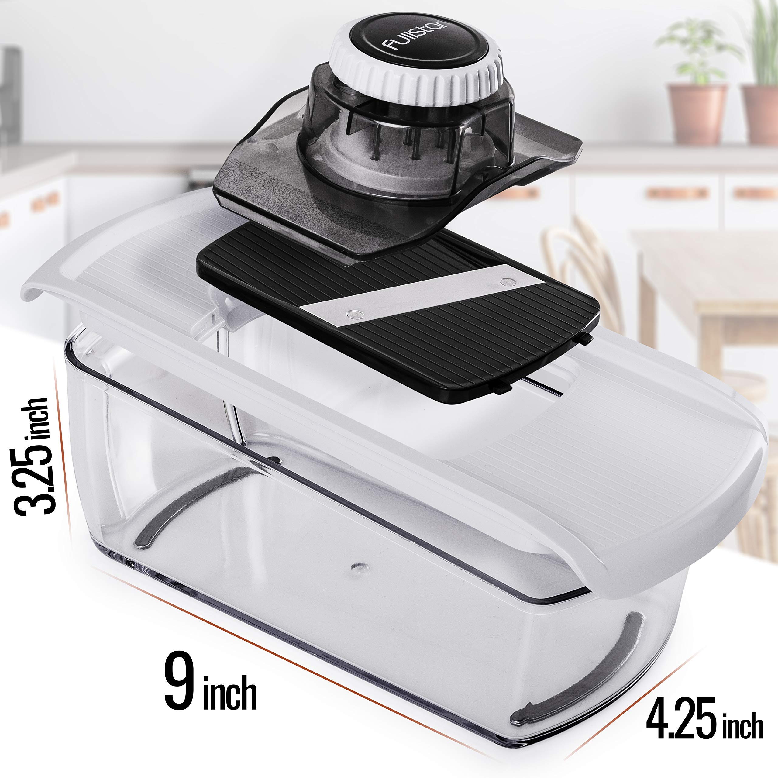 Fullstar 6-in-1 Mandoline Slicer for Kitchen - Vegetable Spiralizer, Cheese Grater, Fruit & Cucumber Slicer with Safety Glove - Perfect for Meal Prep, Salad Making & Healthy Cooking (White)