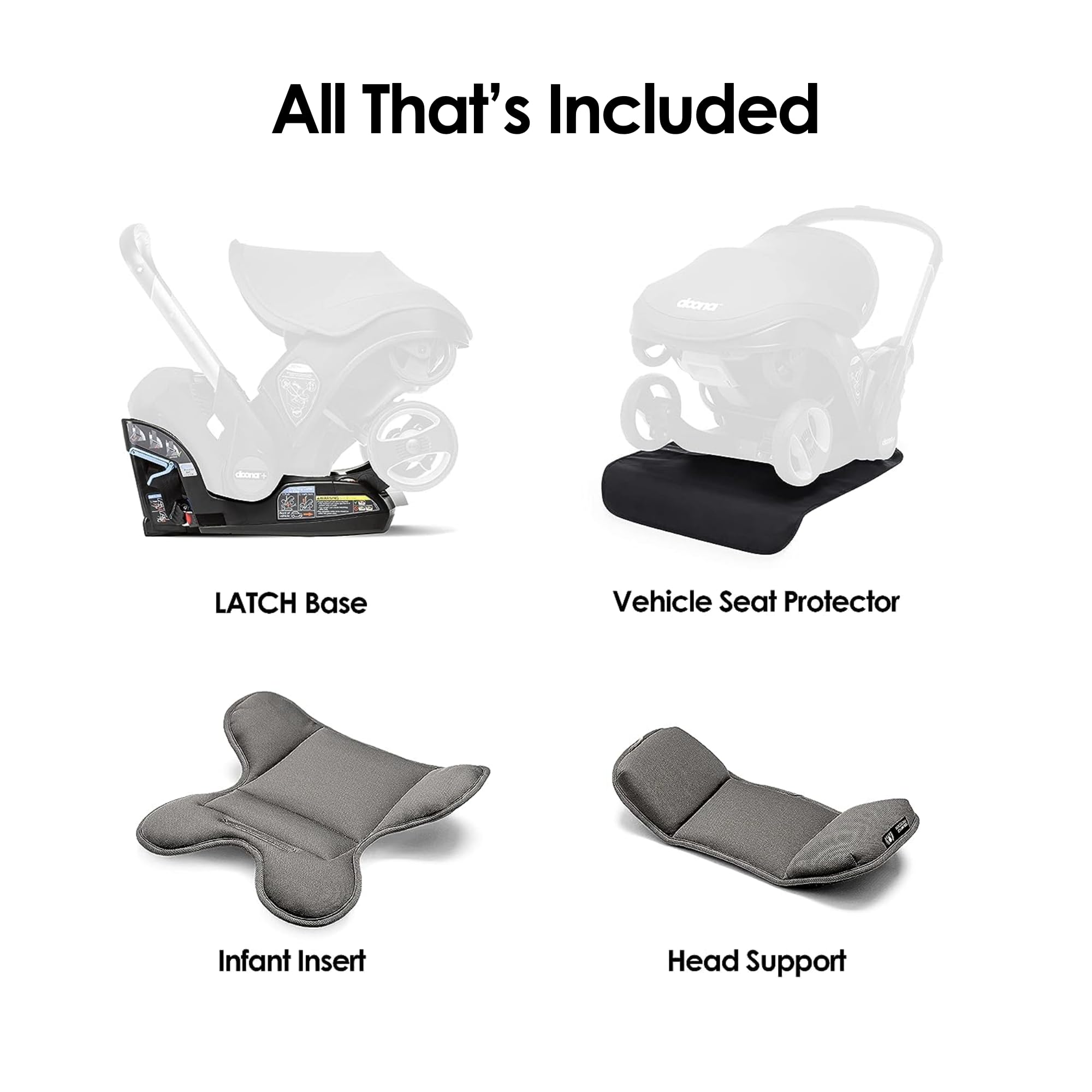 Doona Infant Car Seat & Stroller All-in-One Travel System - Lightweight Convertible Baby Carrier with 5-Point Safety Harness | Perfect for Air Travel, City Commutes & Family Outings
