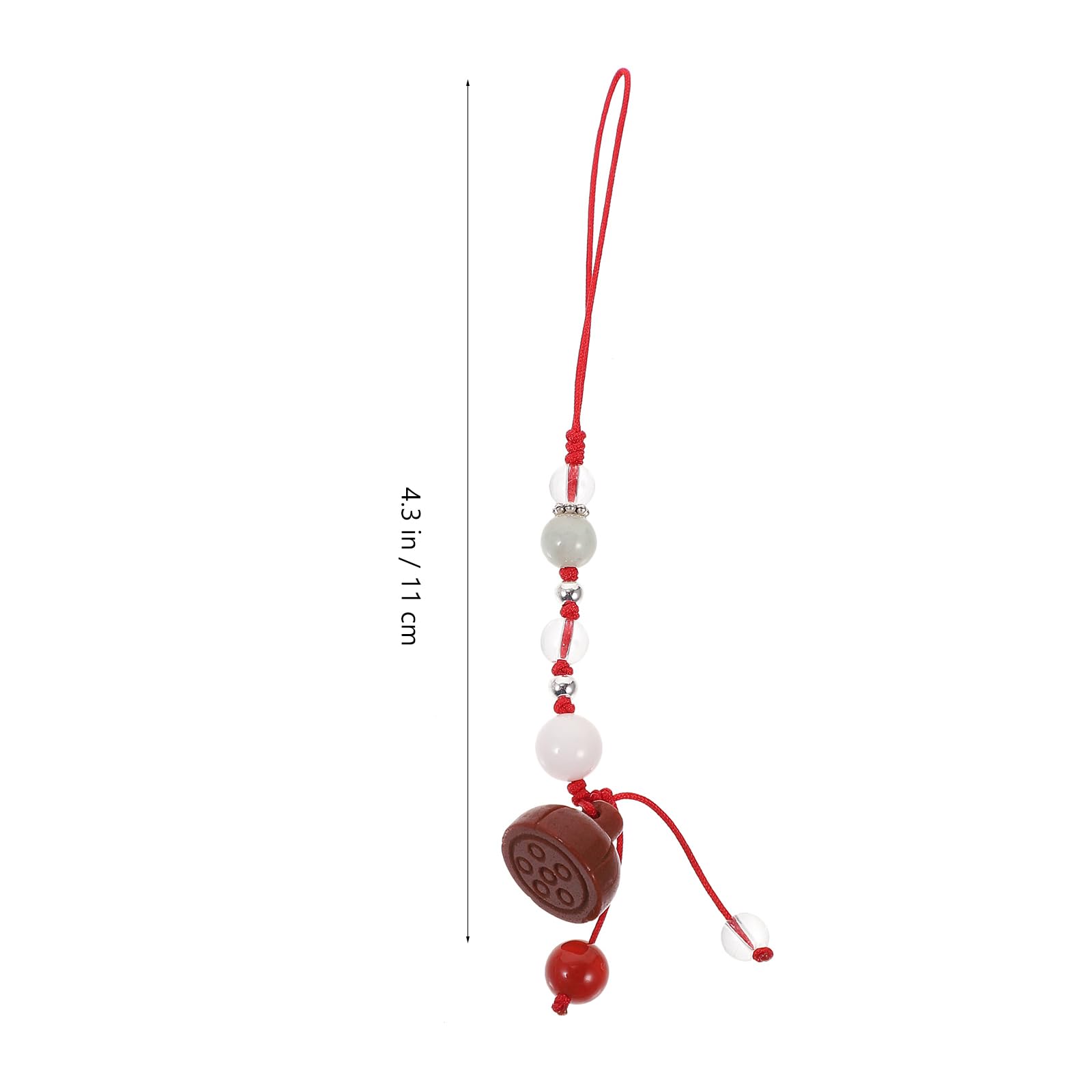 Jade Lotus Agate Phone Charm Strap - Elegant Mobile Pendant Decorative Accessory for Cell Phone, Keychain, Car Keys, and Bag - Perfect for Everyday Use and Gift Giving