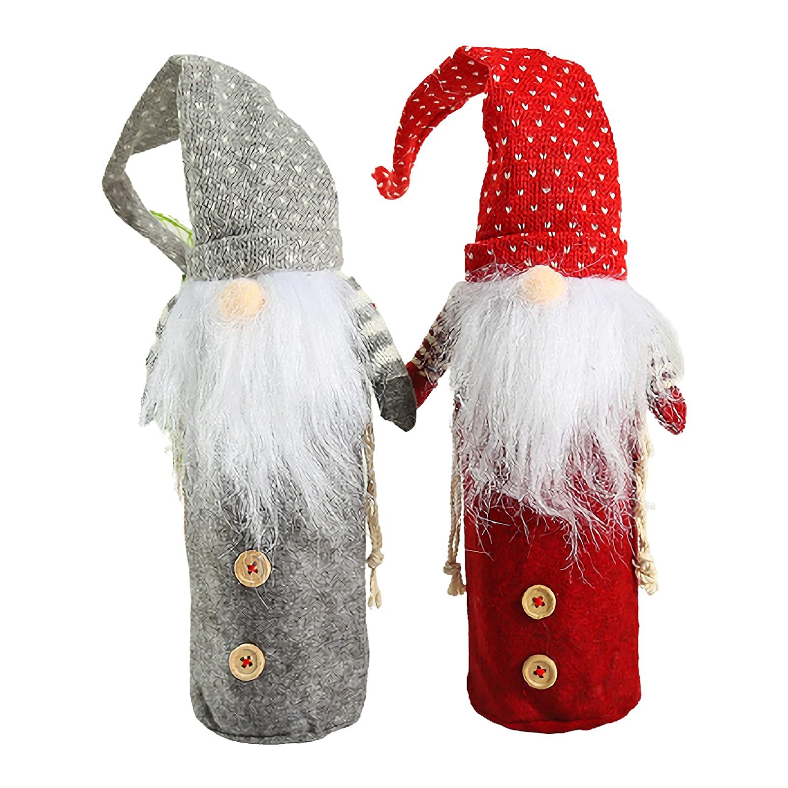 UELEGANS 2-Pack Santa Hat Wine Bottle Covers - Reusable Christmas Wine Bottle Bags & Sweaters for Holiday Parties, Gifts & Festive Decor | Perfect for Xmas Celebrations, Wine Tastings & Home Decor