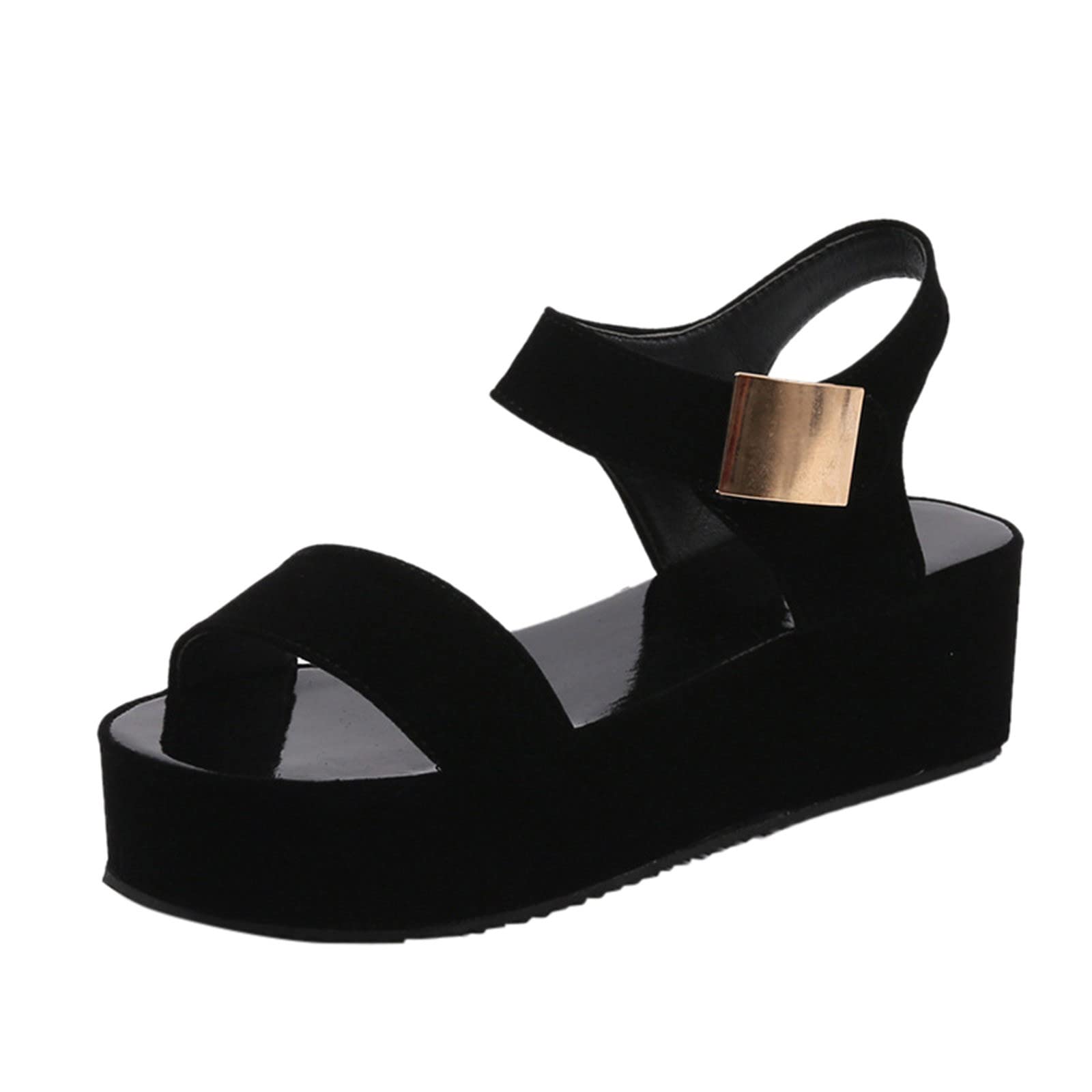 Women's Fashion Platform Wedge Heel Flip Flop Sandals - Colorblock Roman Style Large Size for Beach, Pool & Summer Outfits