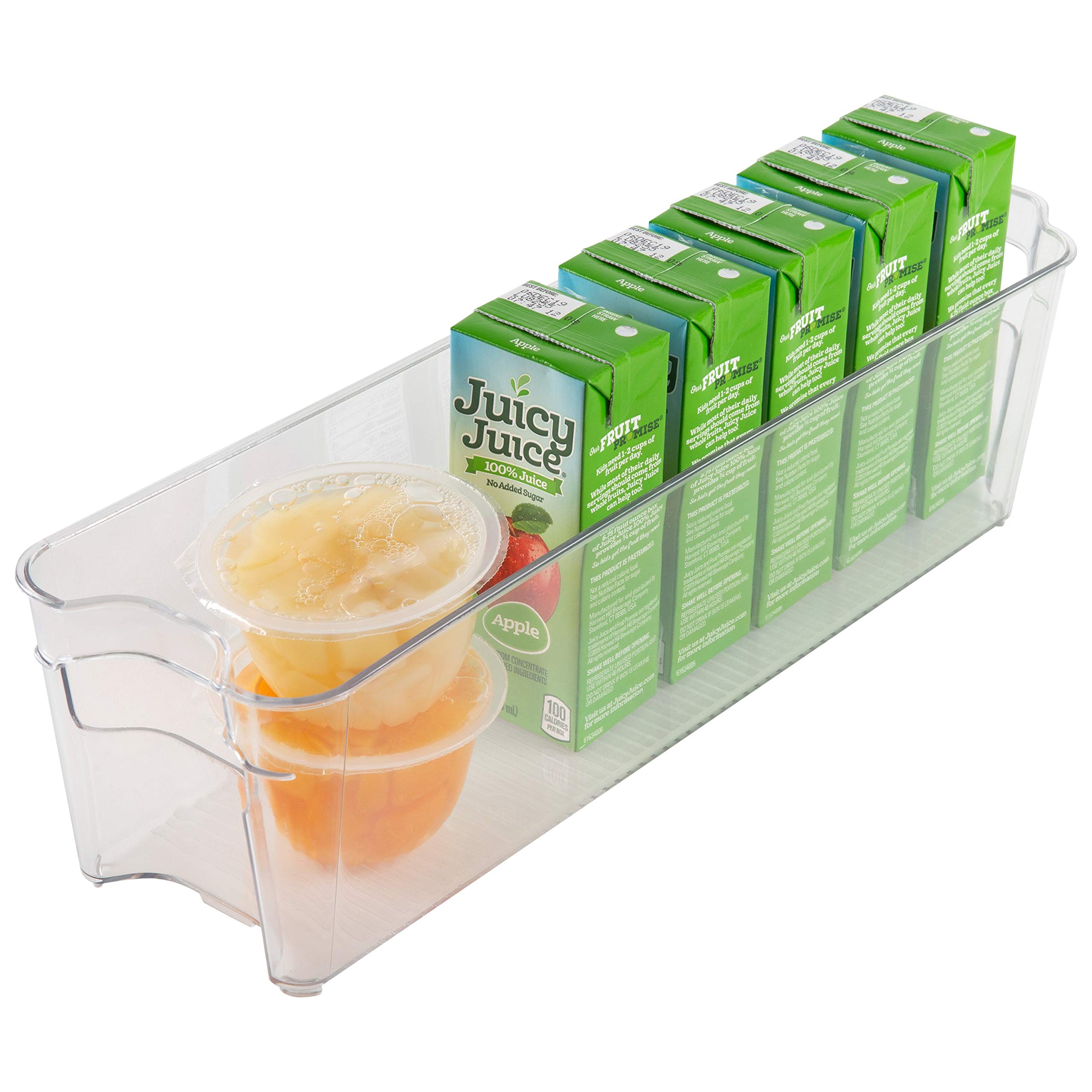 Kitchen Slim Refrigerator Shelf Organizer - Clear Stackable Space Saver for Fridge, Freezer, Countertop & Pantry Storage | Perfect for Small Kitchens & Apartment Living