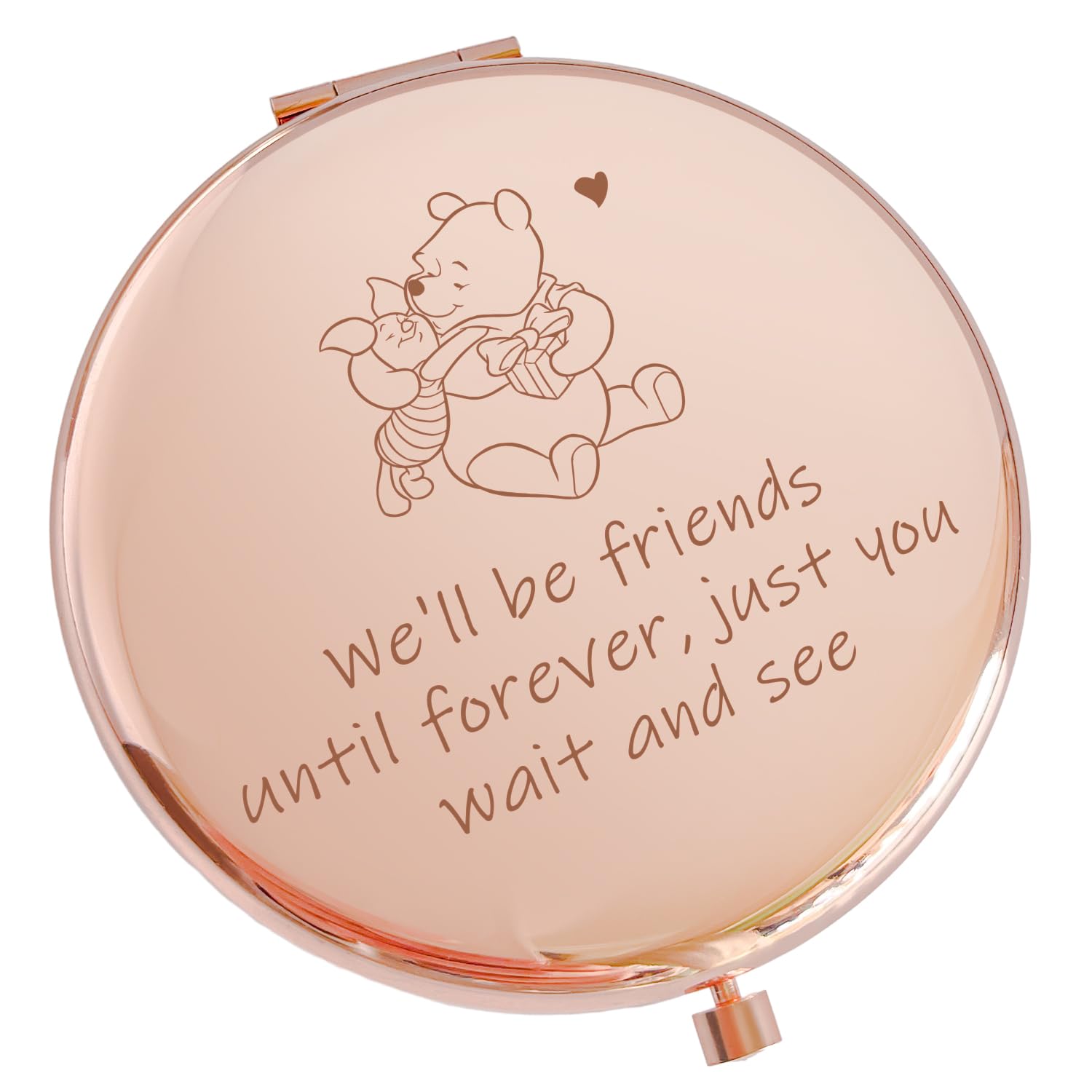 Best Friendship Travel Compact Pocket Makeup Mirror - Cute Gifts for Women, Best Friend Christmas Birthday Present - Perfect for Travel, Home & Office Use