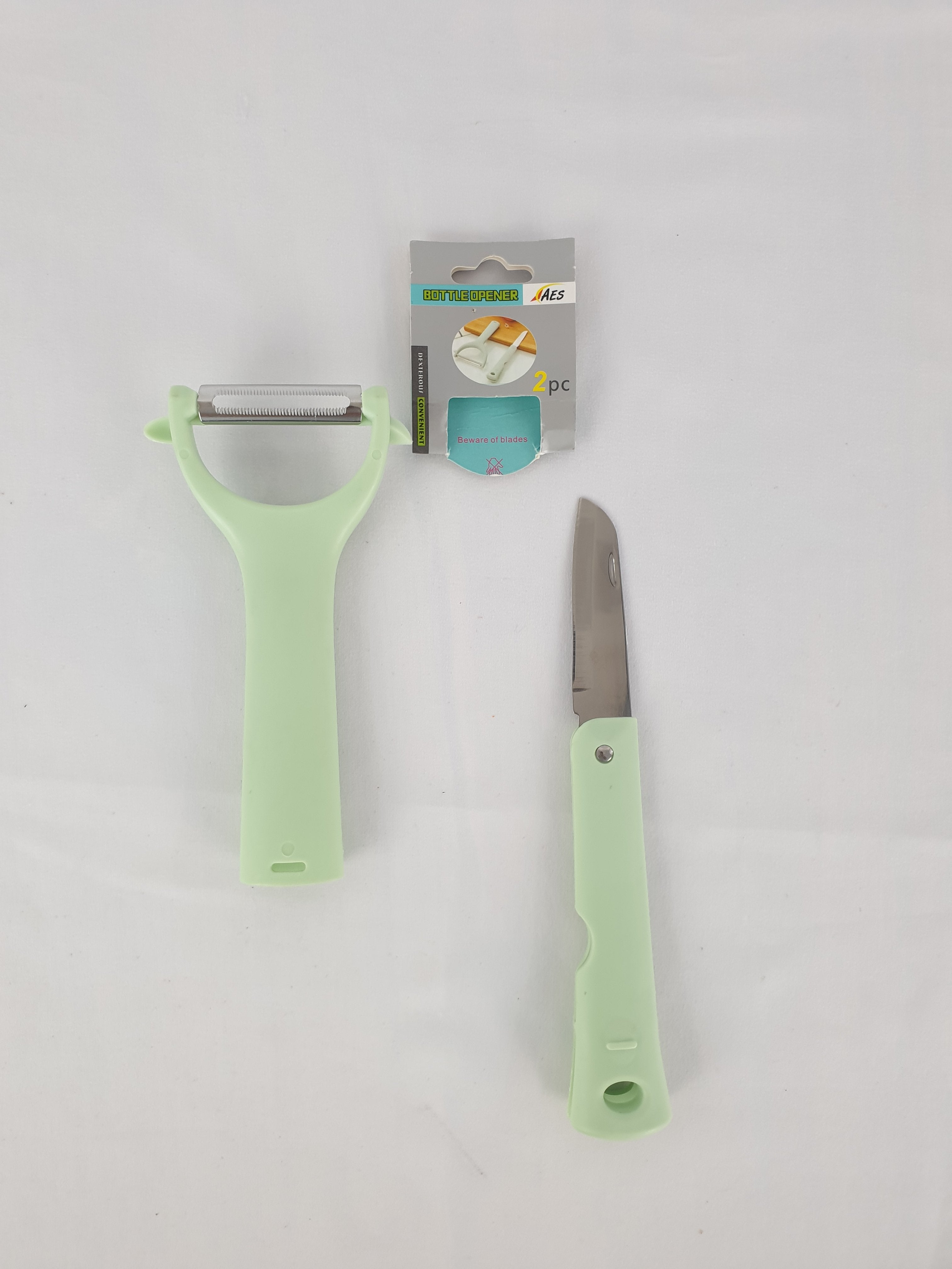2 in 1 Multi-Function Stainless Steel Knife and Vegetable Peeler Set - Perfect for Kitchen, Camping, and Outdoor Cooking