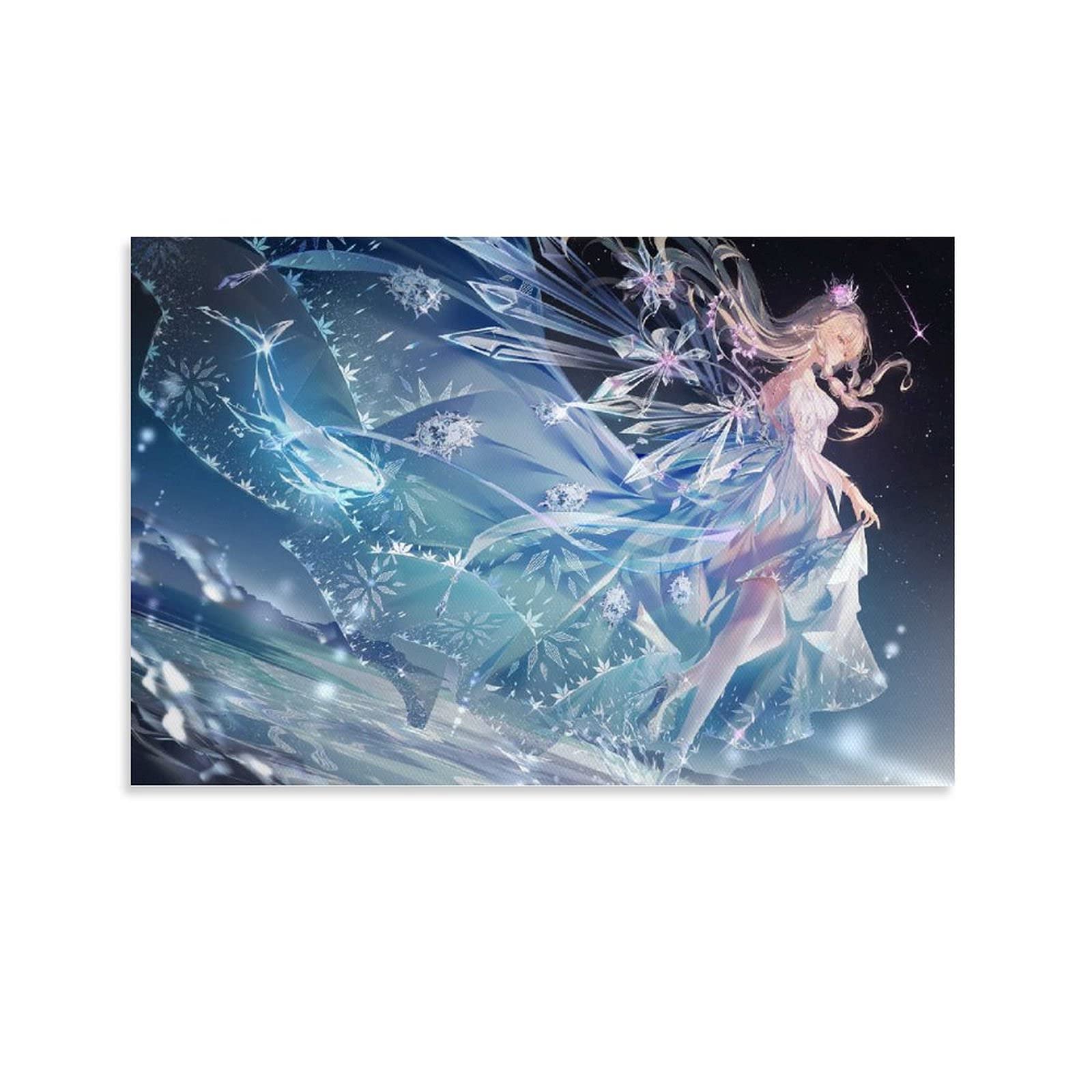 Dream Girl Crystal Cool Anime Poster - 20x30cm (8x12inch) Canvas Wall Art for Living Room & Bedroom Decor - Aesthetic Illustration Painting for Anime Fans & Home Styling