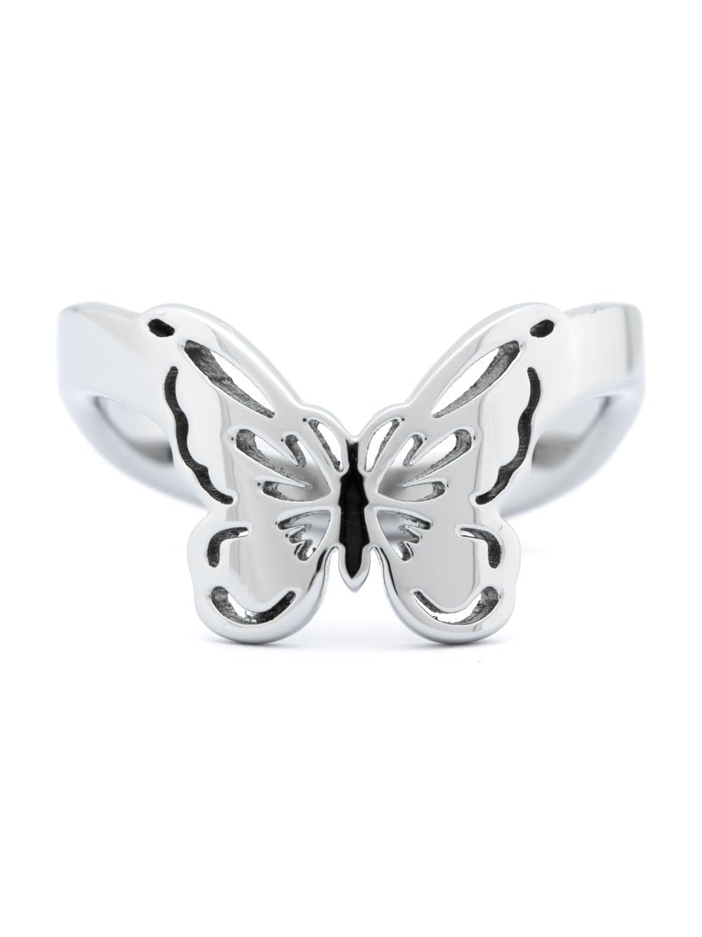 EVE'S ADDICTION Butterfly Cut Out Thumb Ring for Women, Sizes 7-10 | Adjustable Silver Stainless Steel Boho Jewelry | Perfect Gift for Mom, Wife, Girlfriend | Great for Everyday Wear, Parties & Special Occasions