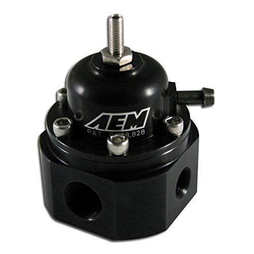 AEM 25-304bk Adjustable Fuel Pressure Regulator - Compatible with 96-97 Acura CL, 94-97 Honda Accord, 96-00 Honda Civic EX - Performance Upgrade for Better Engine Tuning & Fuel Efficiency - Perfect for Racing, Tuning & Performance Enhancement