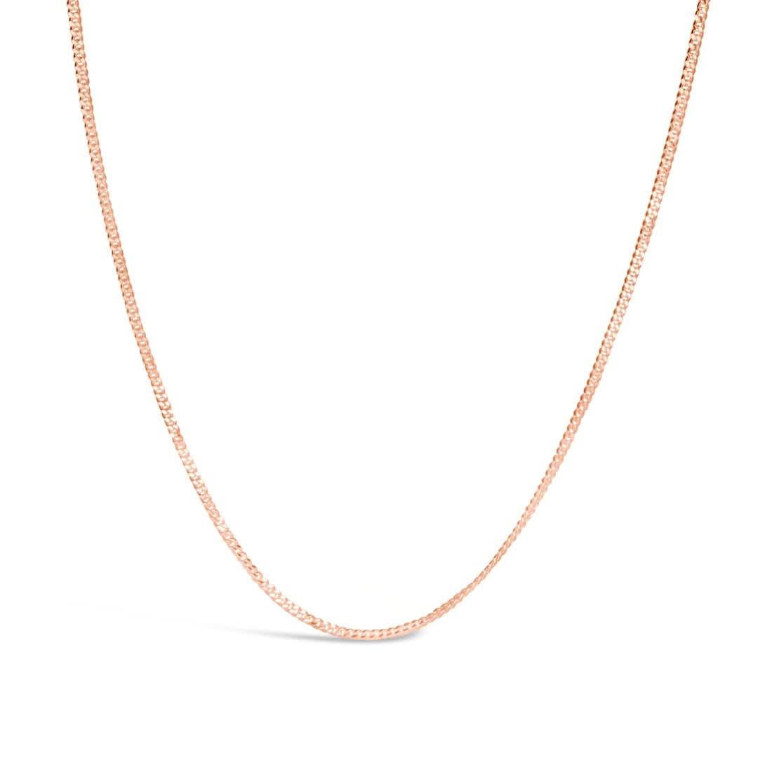 Rose Gold Vermeil Curb Chain Necklace for Women - Elegant Layering Jewelry for Everyday Wear & Special Occasions