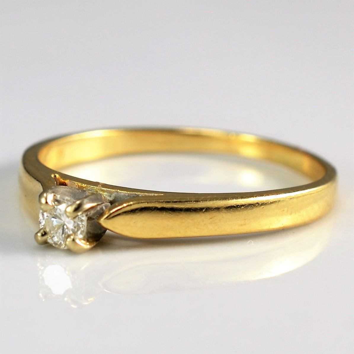 14K Gold Tapered Solitaire Engagement Ring - 0.10ct Diamond Wedding Band, Size 6.25 | Perfect for Proposals, Anniversaries & Bridal Jewelry Gifts
