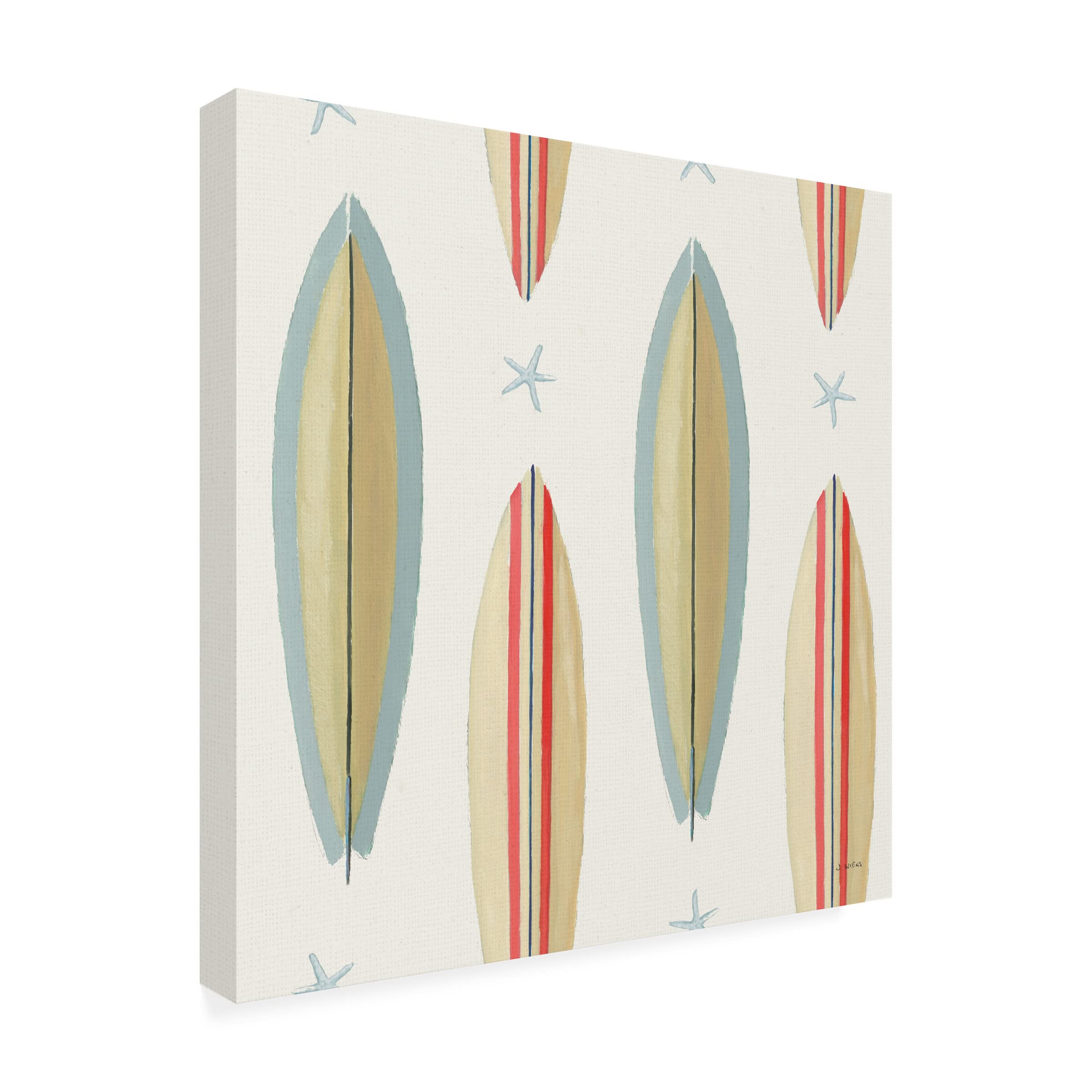 James Wiens 'Beach Time Pattern IV' Canvas Wall Art - Coastal Decor for Living Room, Bedroom & Office - Handmade Canvas Painting for Beach House & Nautical Theme Interiors