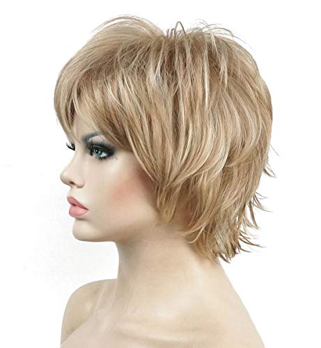 Stylish Short Layered Shaggy Synthetic Wig with Bangs for Women - Perfect for Cosplay, Halloween & Daily Fashion Looks