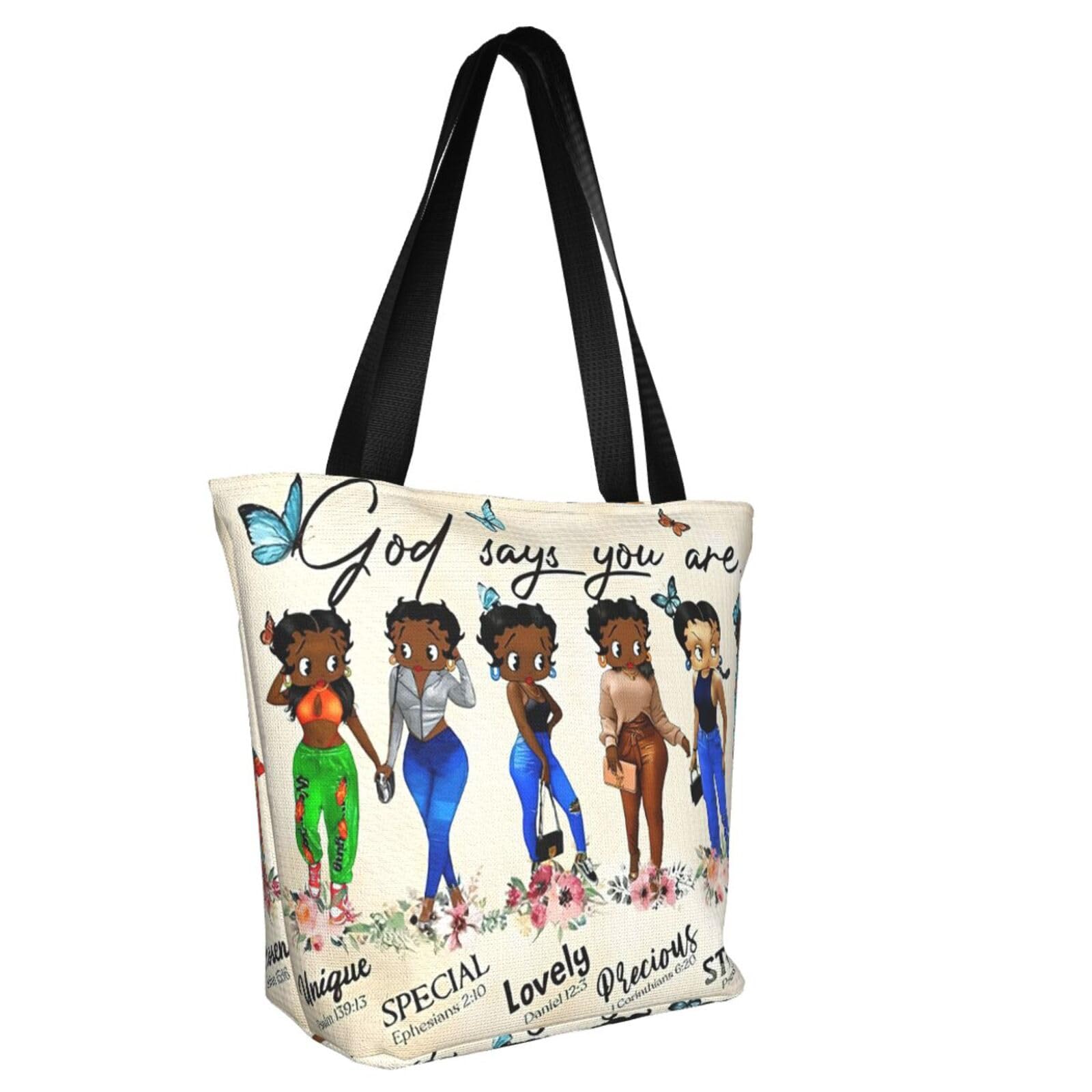African American Queen Tote Bag for Women - Premium Quality Shoulder Handbag for Casual Use, Work, and Travel | Stylish Black Women's Shoulder Bag