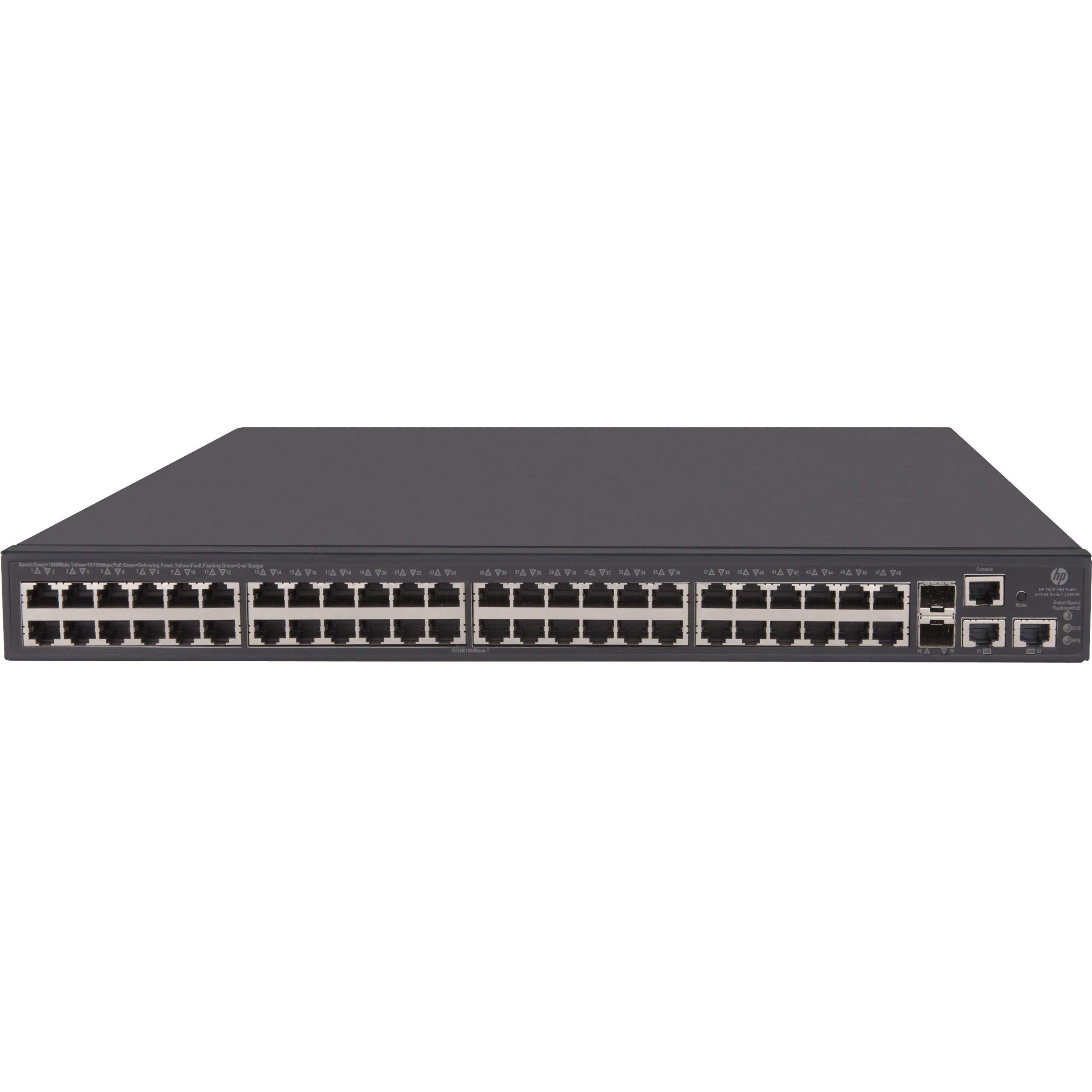 HP JG963A 1950-48G 2SFP+2XGT Network Switch (JG963-61001, JG963-61101) - 48-Port Gigabit Ethernet Switch for Business & Data Center Networking