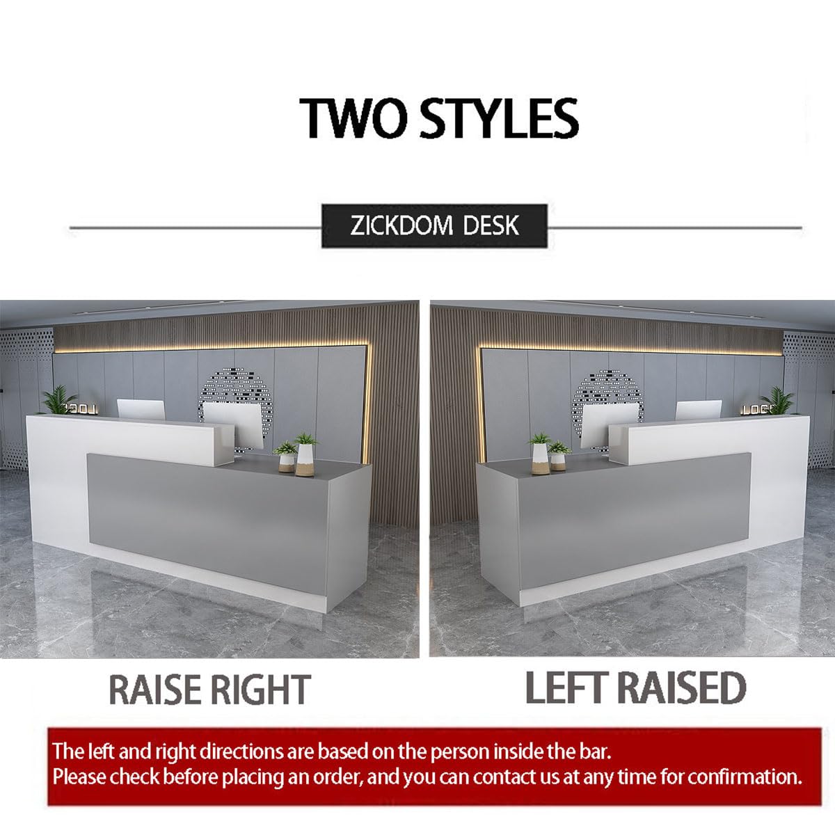 Modern White Reception Desk with Counter - Front Office Checkout Counter for Small Businesses & Retail Stores | Perfect for Lobby, Hotel, Clinic & Corporate Reception Areas